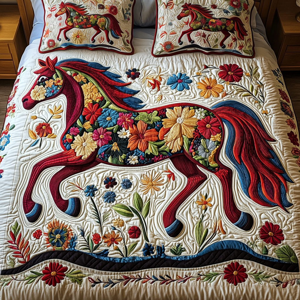 Petal Power Quilted Bedding Set Gifts For Horse Lovers Petal Power Quilted Bedding Set Gifts For Horse Lovers