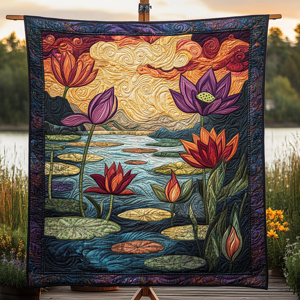 Petals of Grace Quilted Blanket Gifts For Flower Enthusiasts Petals of Grace Quilted Blanket Gifts For Flower Enthusiasts