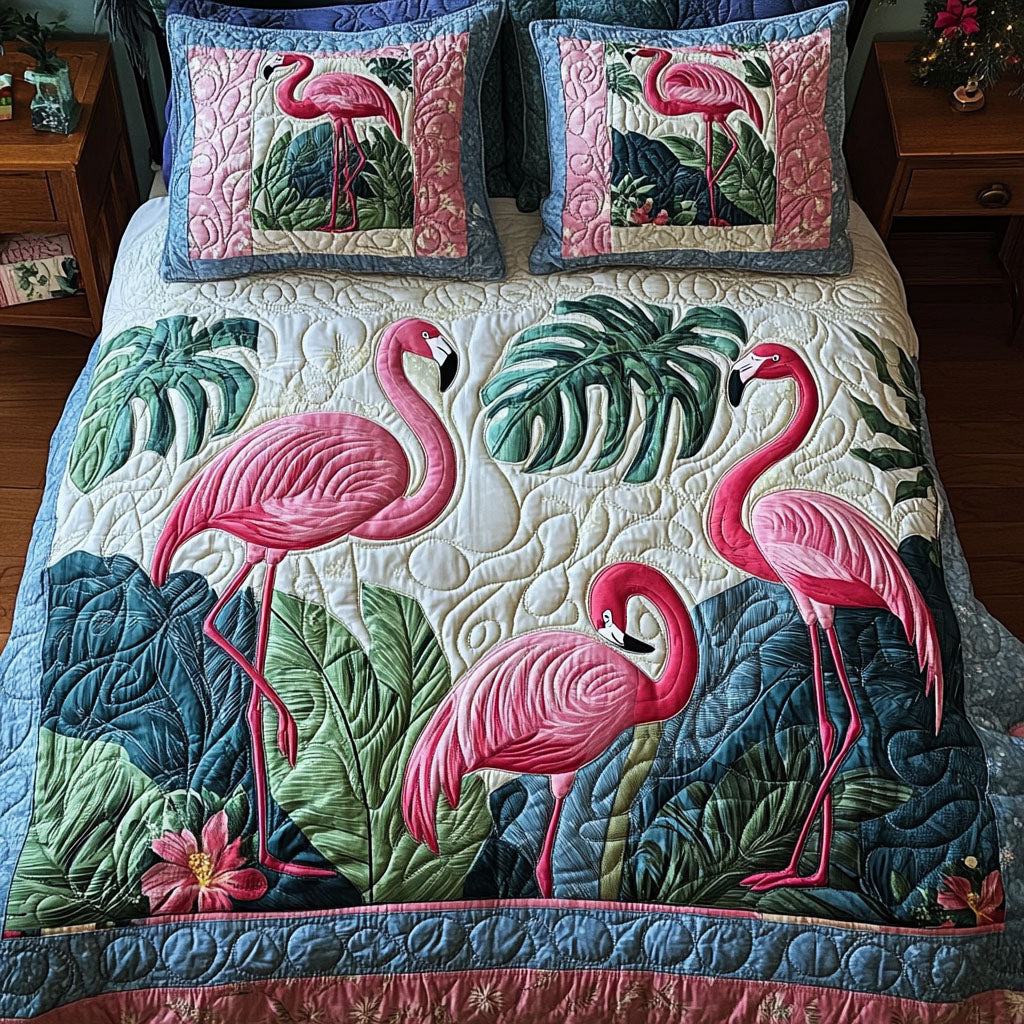Pink Euphoria Quilted Bedding Set Pink Flamingo Gifts Pink Euphoria Quilted Bedding Set Pink Flamingo Gifts