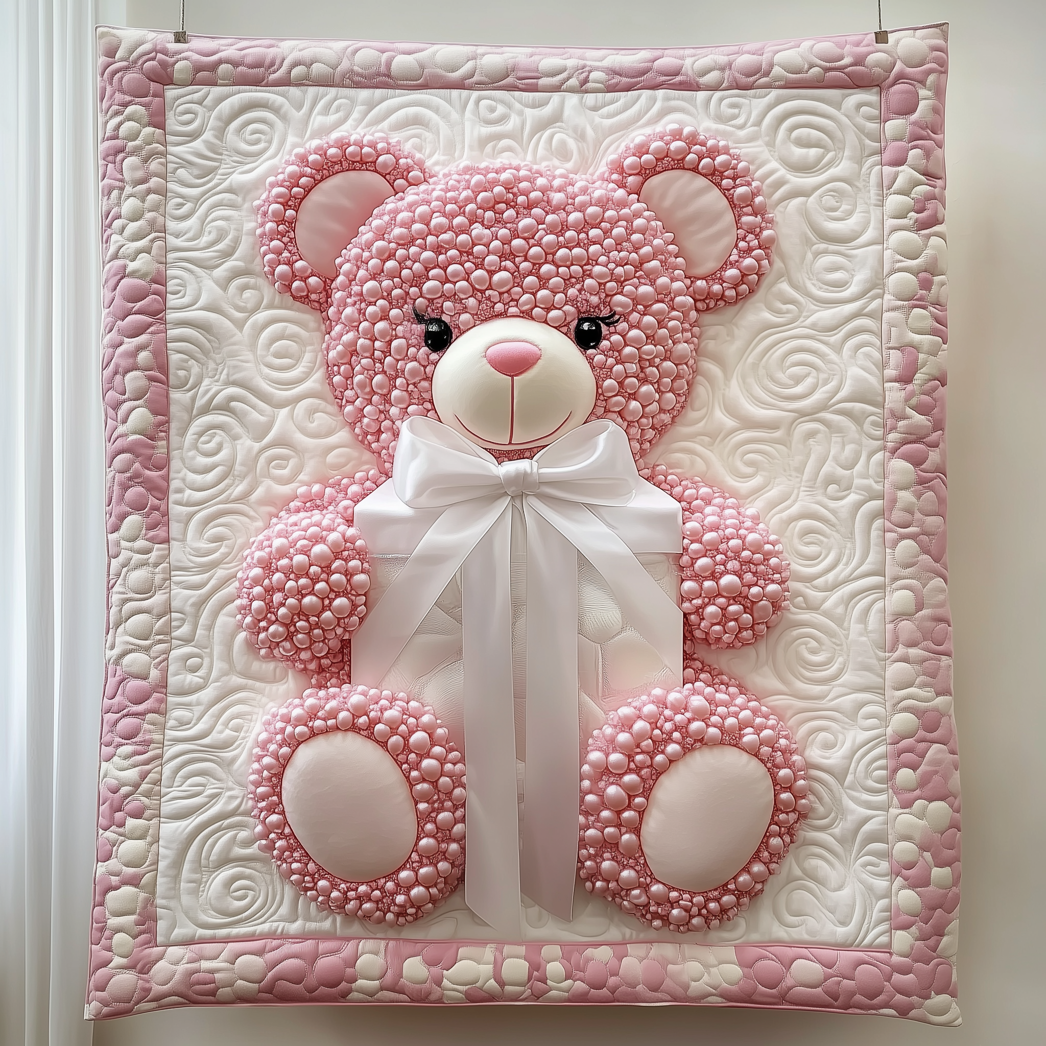 Pink Pearl Love Bear Quilted Blanket Unique Blankets And Throws Valentine'S Day Gifts For Boyfriend Pink Pearl Love Bear Quilted Blanket Unique Blankets And Throws Valentine'S Day Gifts For Boyfriend