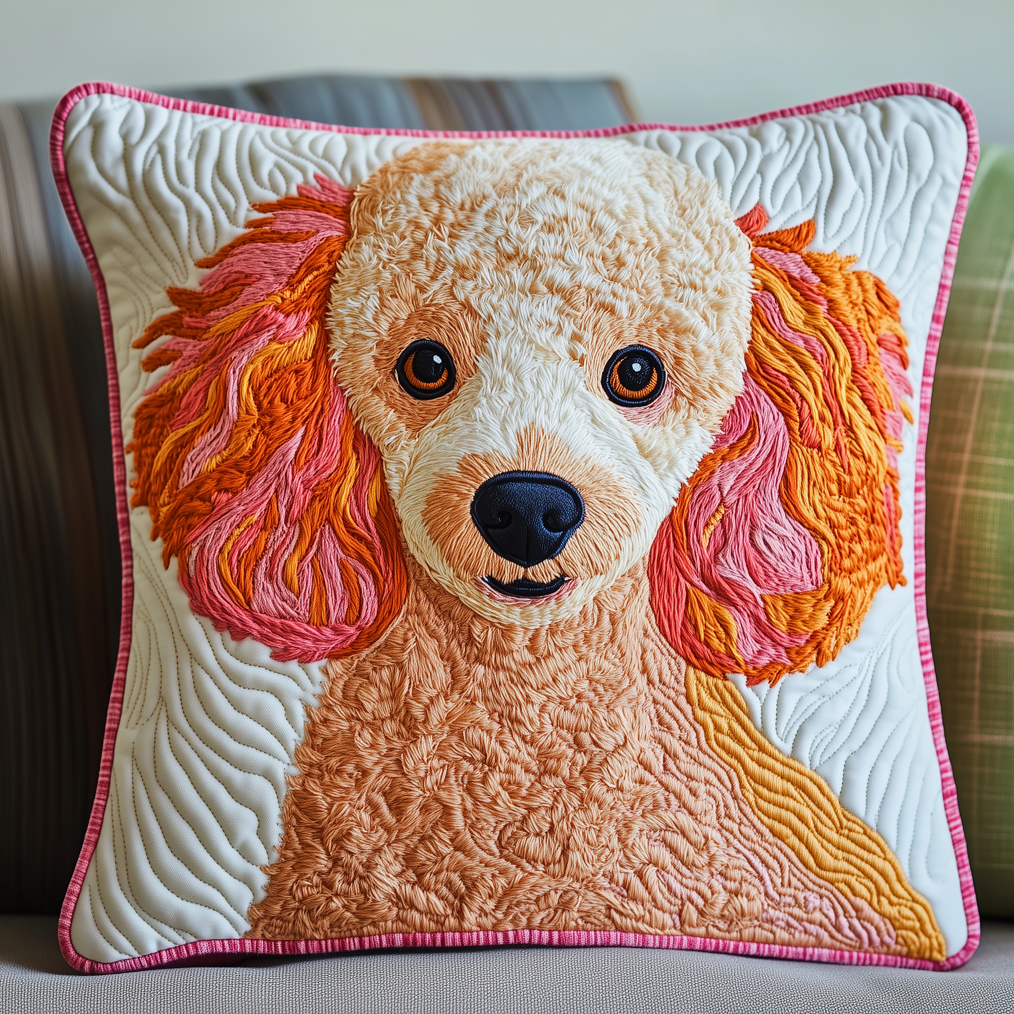 Pink Poodle Quilted Pillow Case Feel Unique with Customizable Pillow Case Designs Pink Poodle Quilted Pillow Case Feel Unique with Customizable Pillow Case Designs