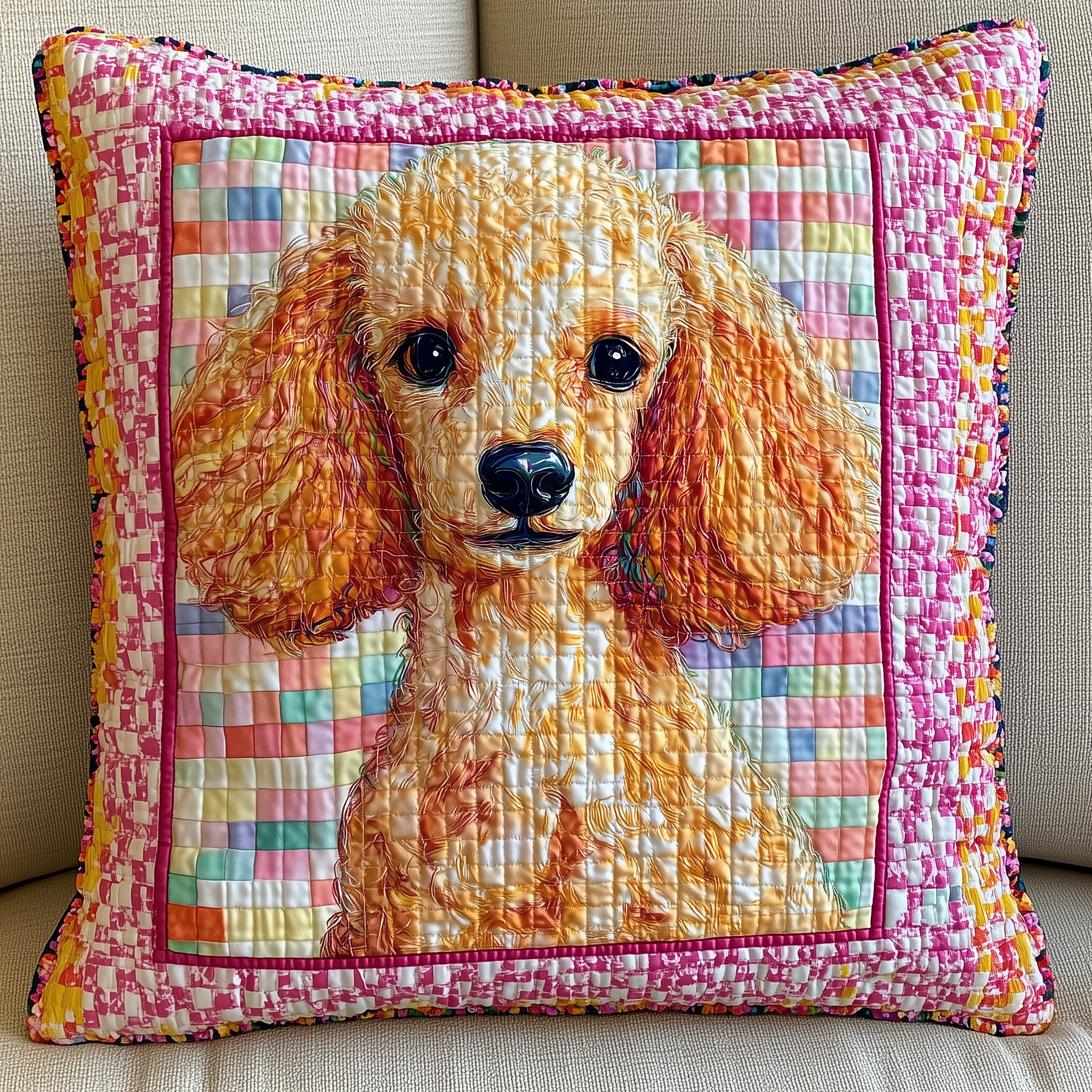 Pink Poodle Quilted Pillow Case Sleep Healthier with Hypoallergenic Pillow Cases Pink Poodle Quilted Pillow Case Sleep Healthier with Hypoallergenic Pillow Cases