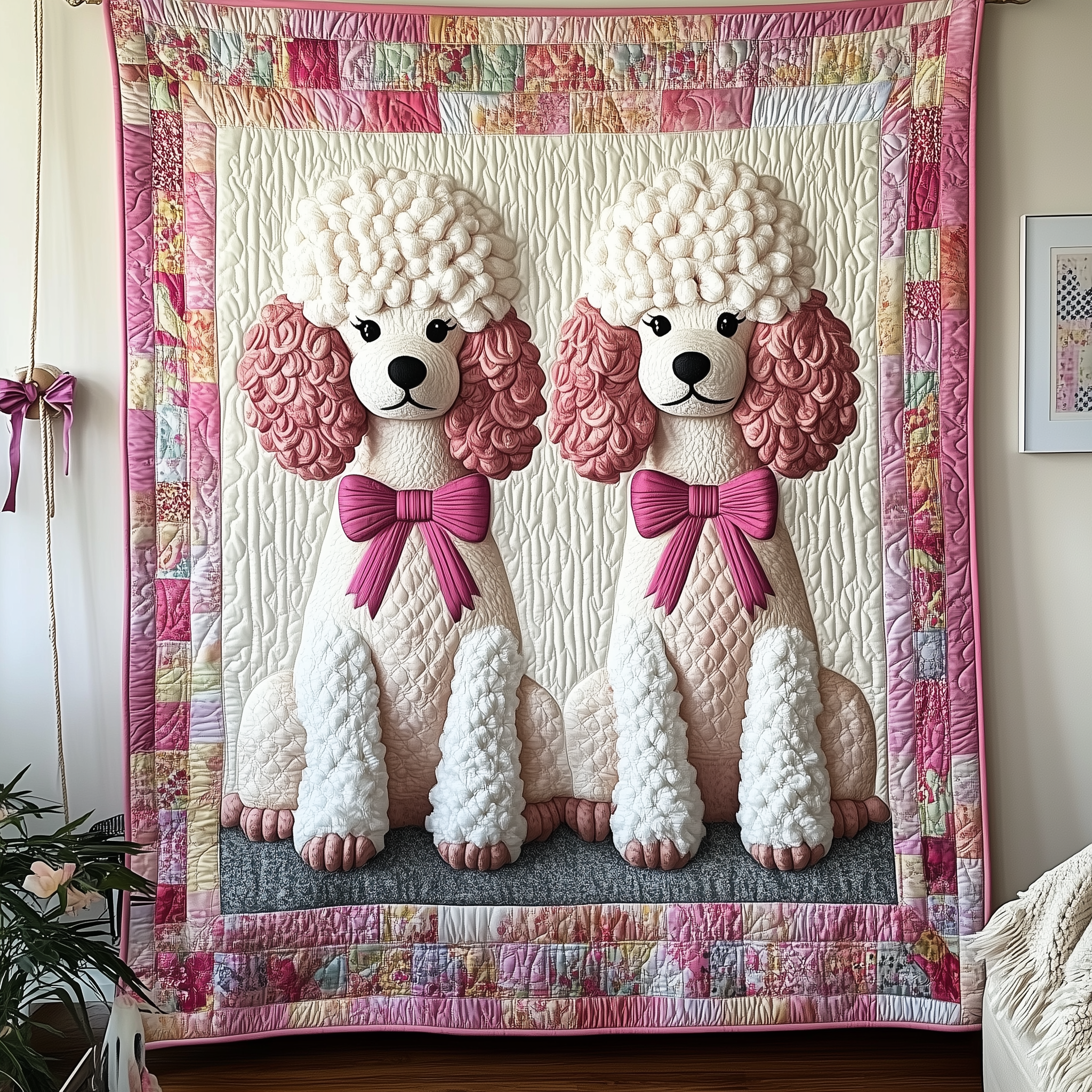 Pinky Adorable Poodle Quilted Blanket Feel the Versatility of a Blanket That Adapts to You Pinky Adorable Poodle Quilted Blanket Feel the Versatility of a Blanket That Adapts to You