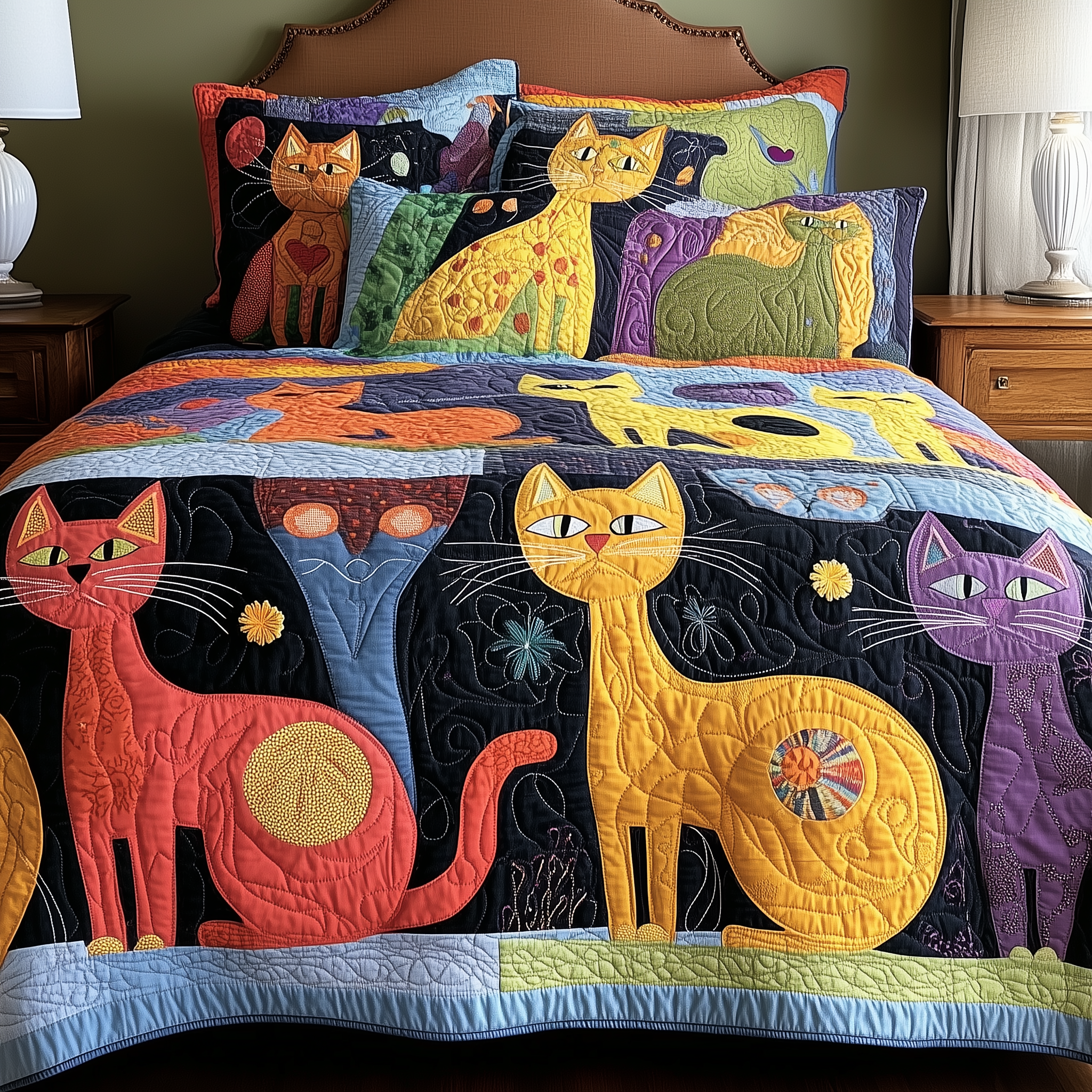 Playful Cats Quilted Blanket Feel the Heart of Home with a Blanket That Embraces All Playful Cats Quilted Blanket Feel the Heart of Home with a Blanket That Embraces All