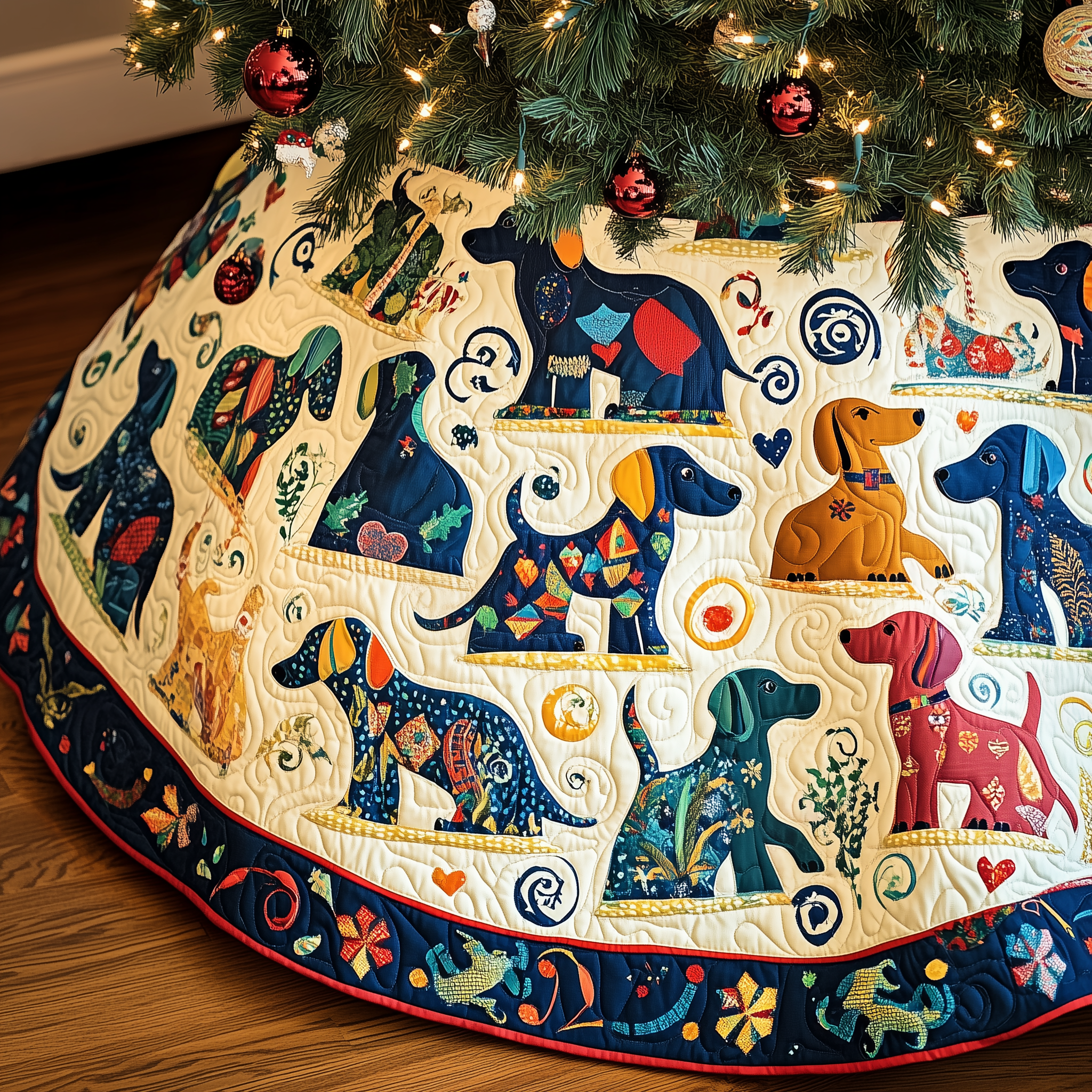Playful Dachshund Quilted Tree Skirt Relax This Christmas with a Floor-Safe Tree Skirt Playful Dachshund Quilted Tree Skirt Relax This Christmas with a Floor-Safe Tree Skirt