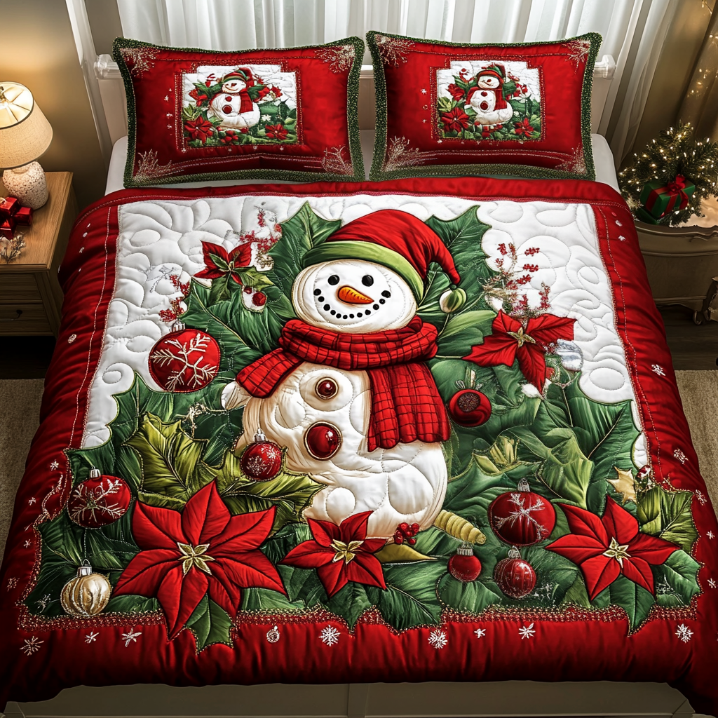 Poinsettia Glow Quilted Bedding Set Christmas Presents For Boyfriend Poinsettia Glow Quilted Bedding Set Christmas Presents For Boyfriend