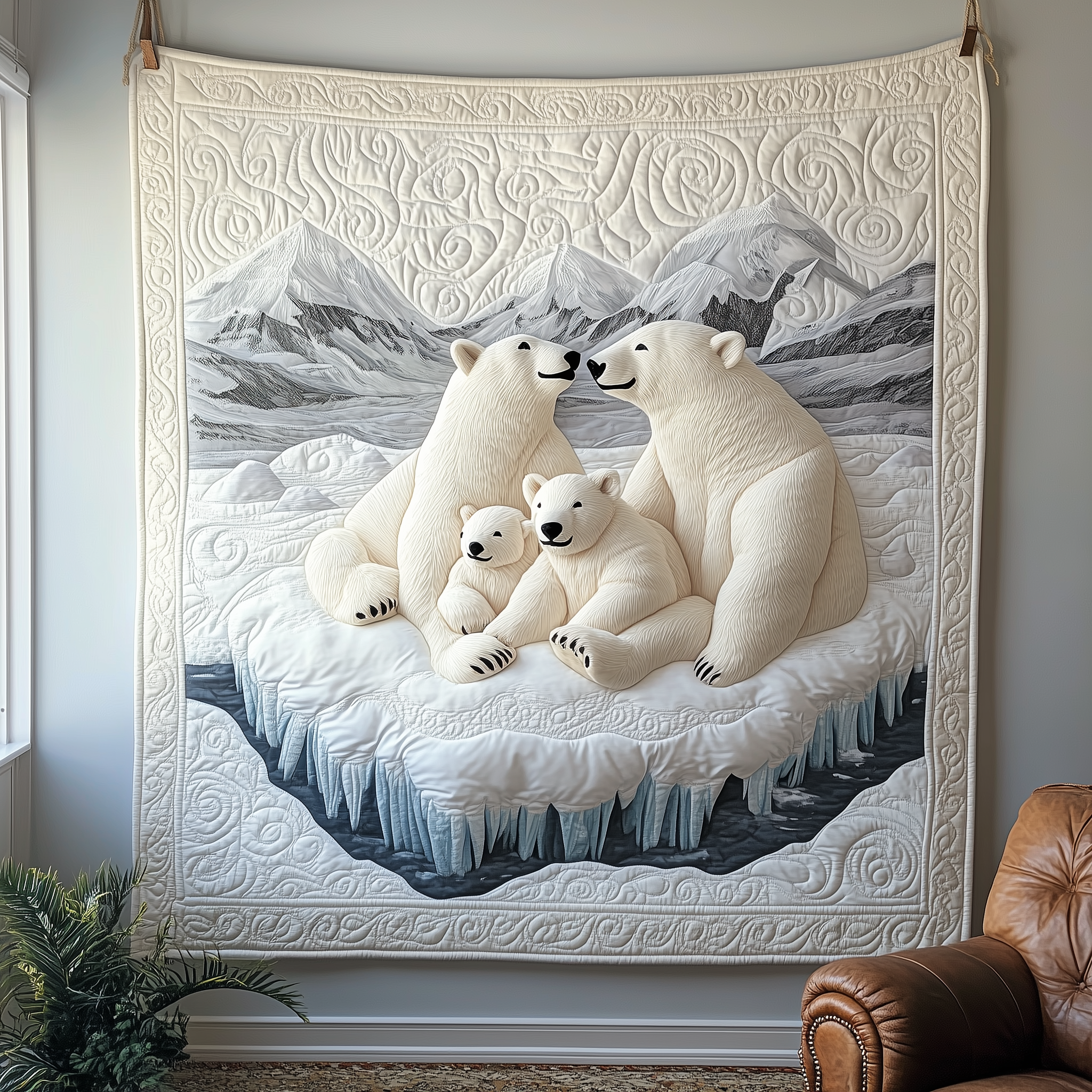 Polar Bear Family Quilted Blanket Best Throw Blanket Bear Gifts For Her Polar Bear Family Quilted Blanket Best Throw Blanket Bear Gifts For Her