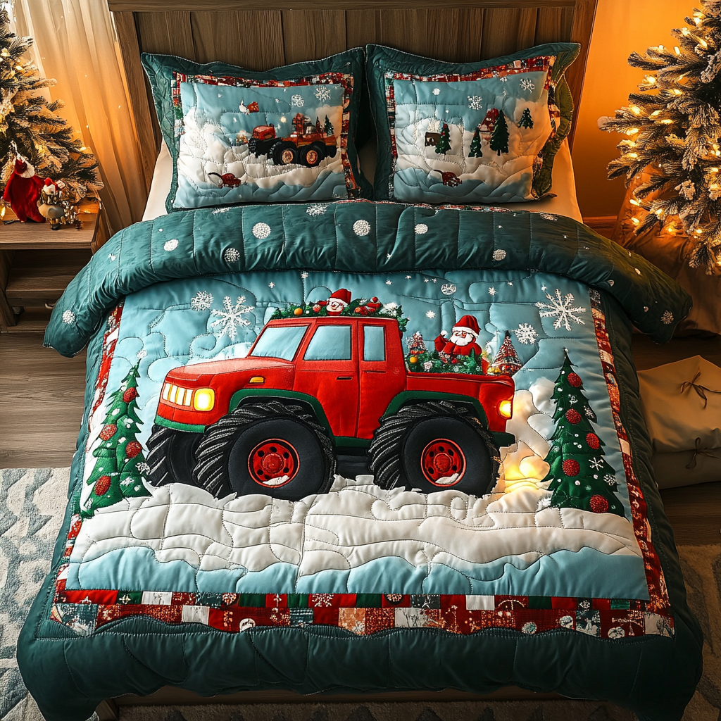 Polar Express Truck Quilted Bedding Set Mom And Daughter Gifts Polar Express Truck Quilted Bedding Set Mom And Daughter Gifts