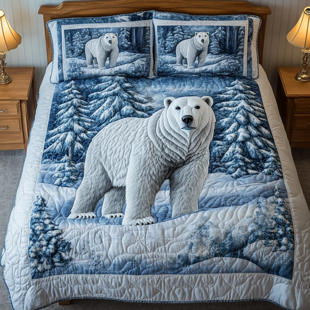 Polar Glow Quilted Bedding Set Bear Gifts For Her Polar Glow Quilted Bedding Set Bear Gifts For Her