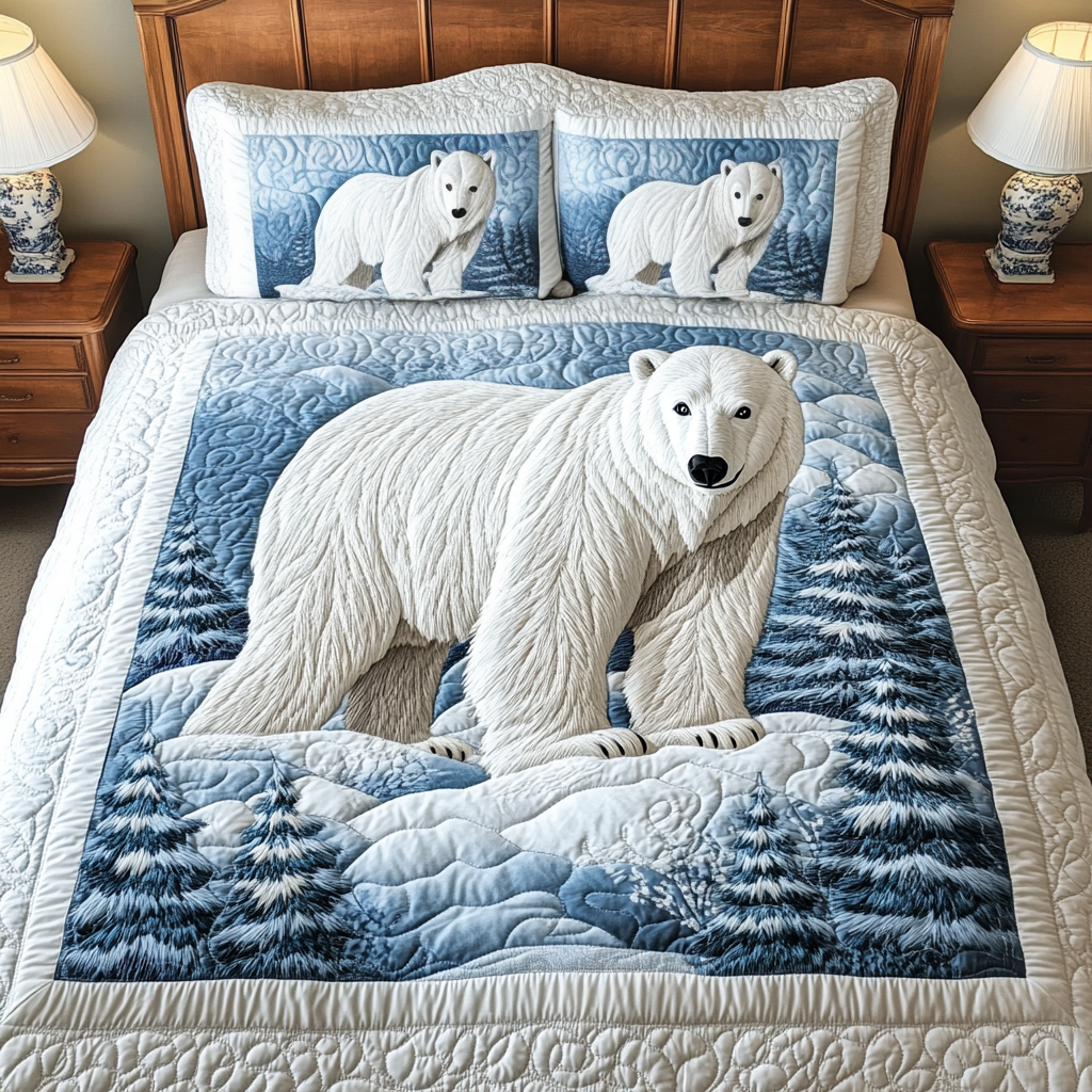Polar Serenity Quilted Bedding Set Gift Ideas For Bear Lovers Polar Serenity Quilted Bedding Set Gift Ideas For Bear Lovers
