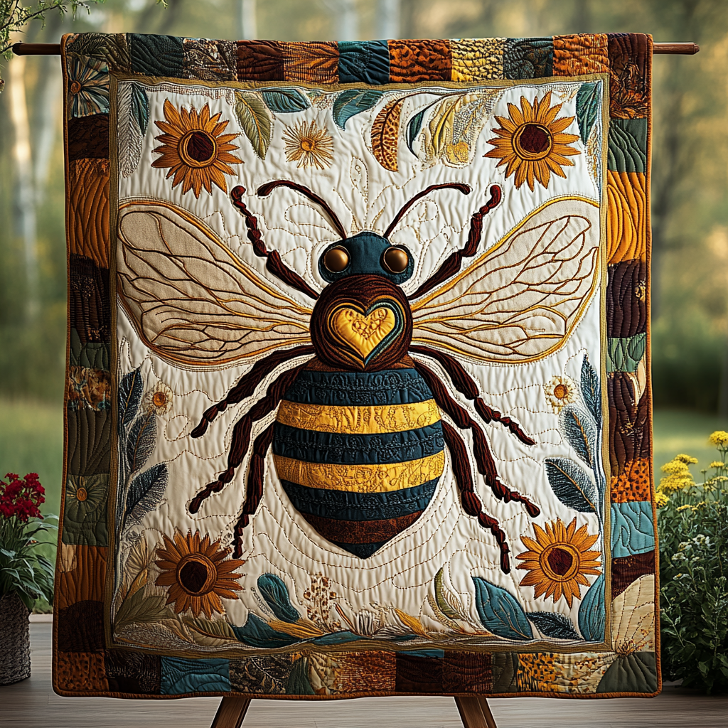 Pollen Trails Quilted Blanket Gifts For Bee Lovers Pollen Trails Quilted Blanket Gifts For Bee Lovers
