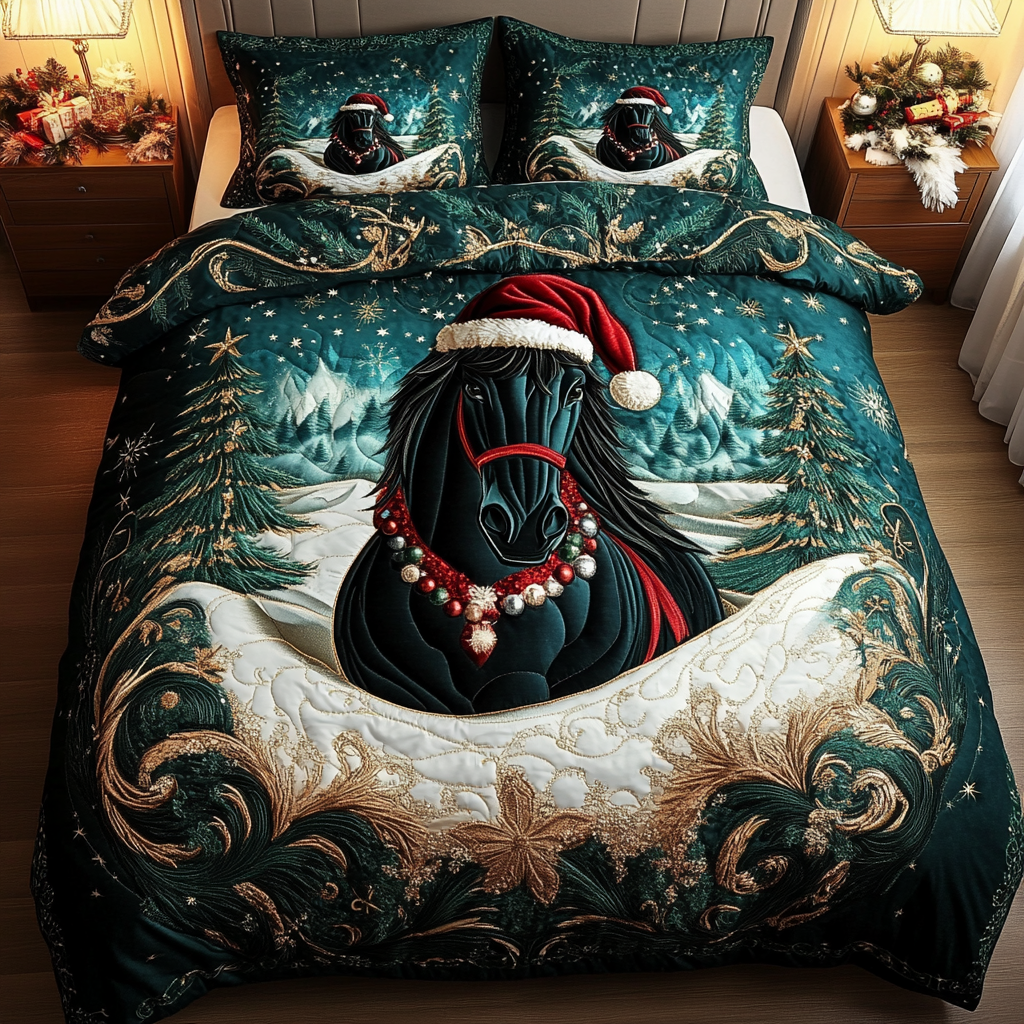 Prairie Runner Quilted Bedding Set Unique Gifts For Horse Lovers Prairie Runner Quilted Bedding Set Unique Gifts For Horse Lovers