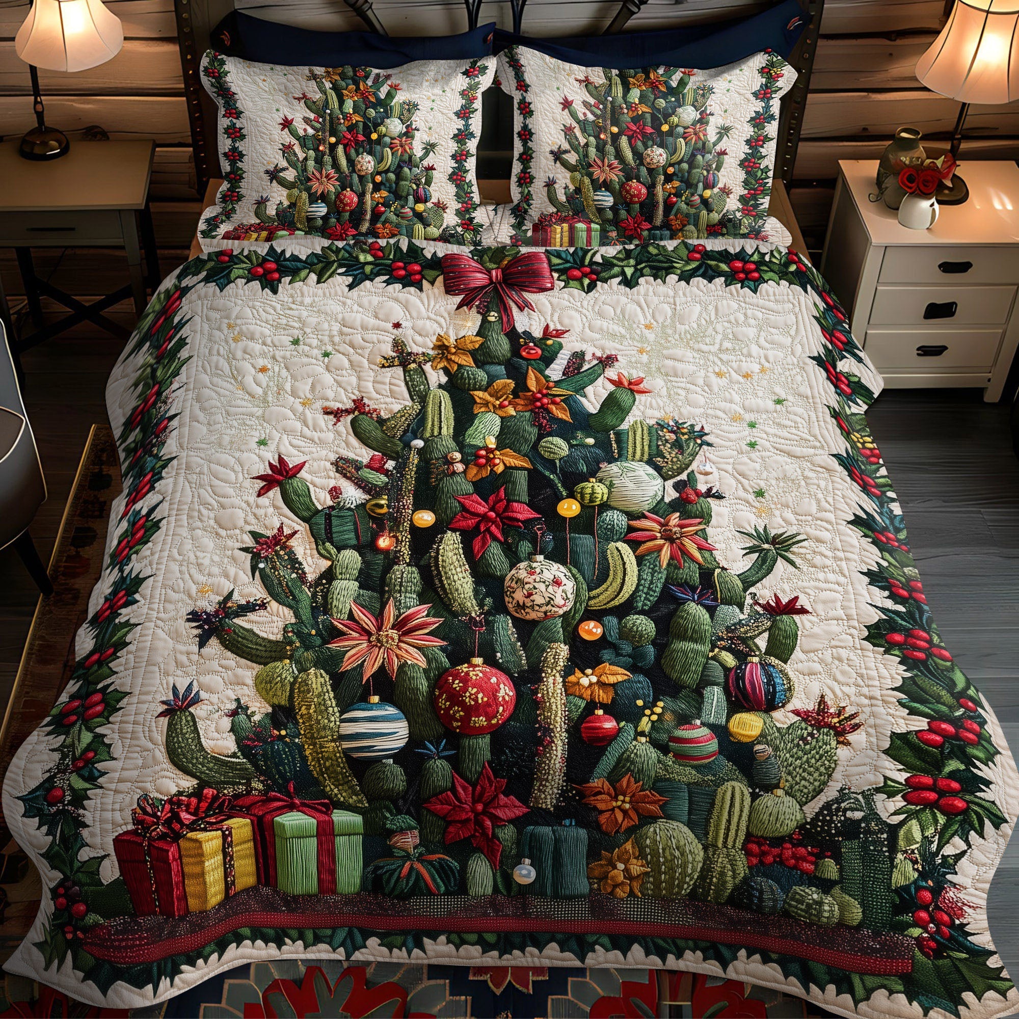Prickly Paradise Quilted Bedding Set Cactus Inspired Gifts Prickly Paradise Quilted Bedding Set Cactus Inspired Gifts