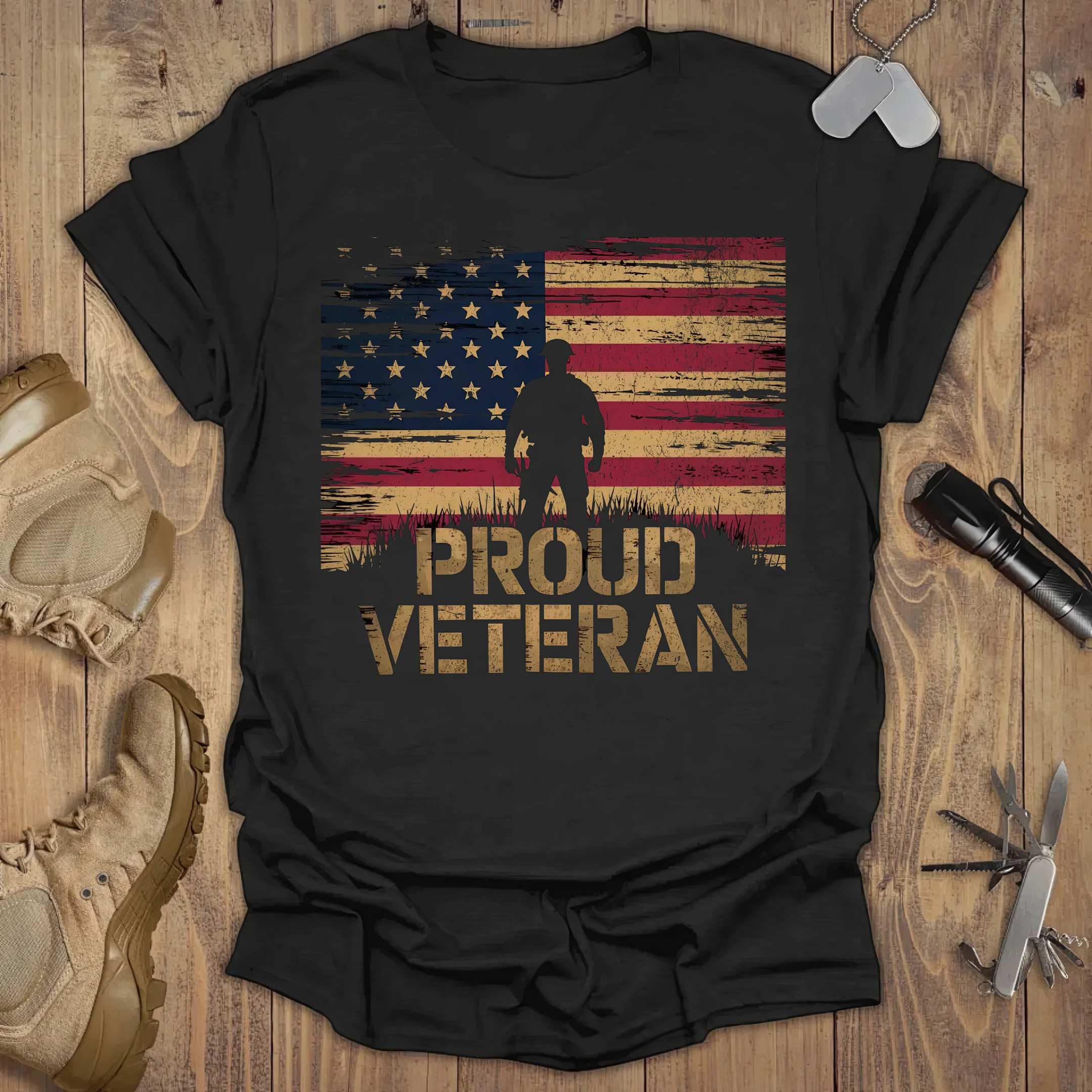 Proud Veteran American Flag T-shirt Patriotic Apparel Gifts For Veteran Proud Veteran American Flag T-shirt Patriotic Apparel Gifts For Veteran