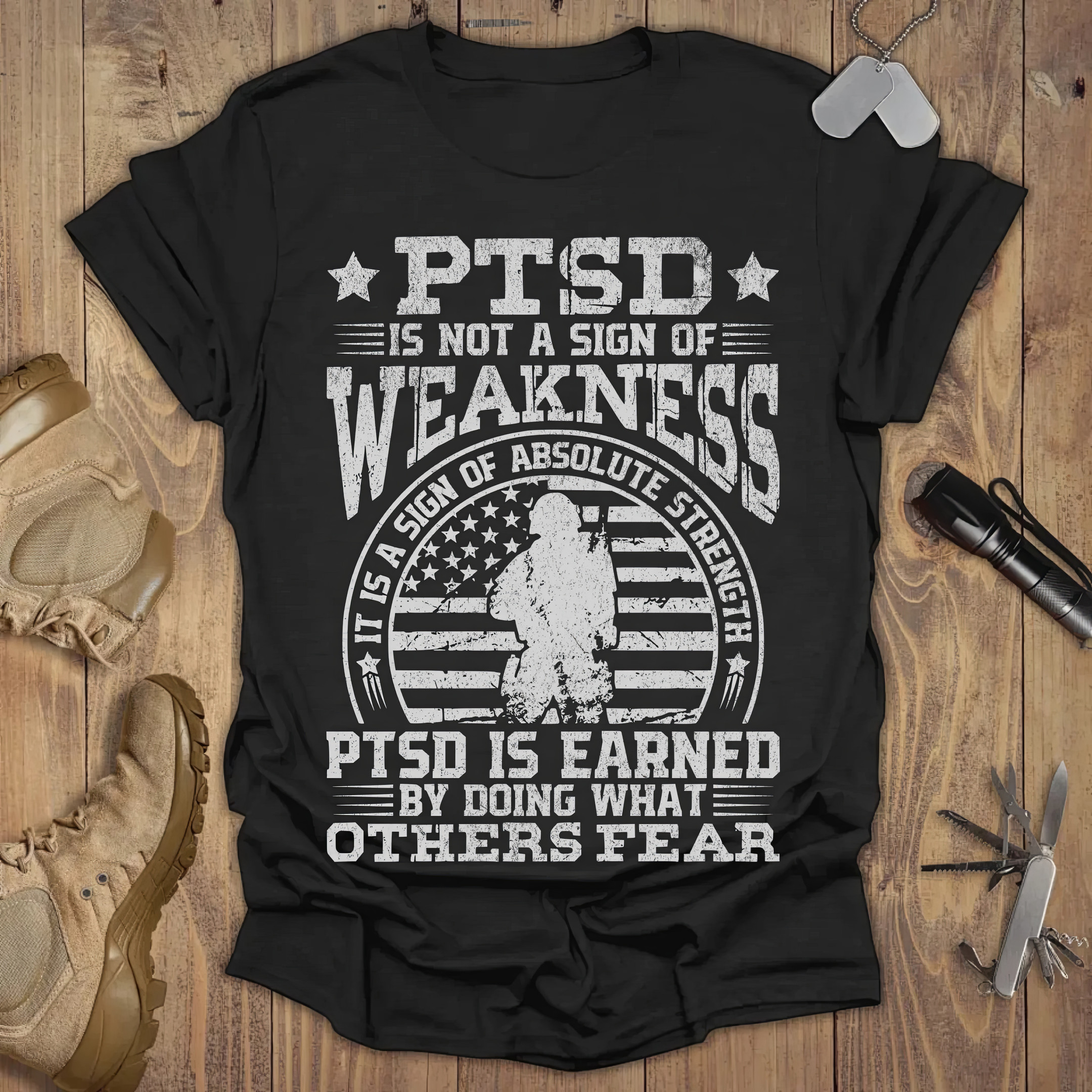 PTSD Is Earned T-shirt Veterans Clothing Mother's Day Gifts For Wife PTSD Is Earned T-shirt Veterans Clothing Mother's Day Gifts For Wife