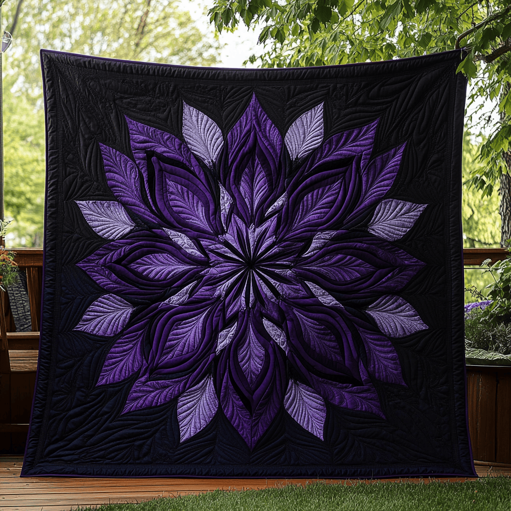 Purple Blooming Mystery Quilted Blanket Feel Closer to Your Loved Ones with a Shared Blanket Purple Blooming Mystery Quilted Blanket Feel Closer to Your Loved Ones with a Shared Blanket