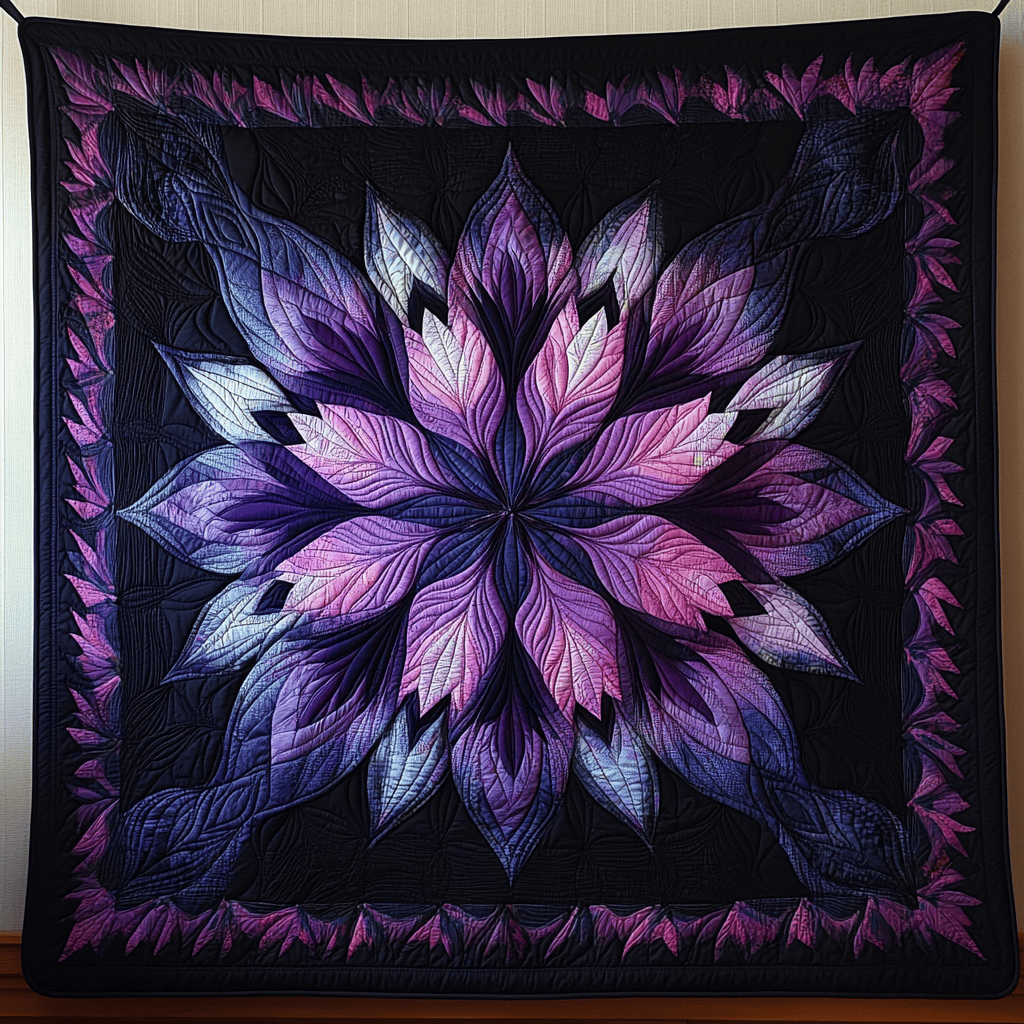 Purple Blooming Mystery Quilted Blanket Feel the Elegance of a Blanket That's Truly Yours Purple Blooming Mystery Quilted Blanket Feel the Elegance of a Blanket That's Truly Yours