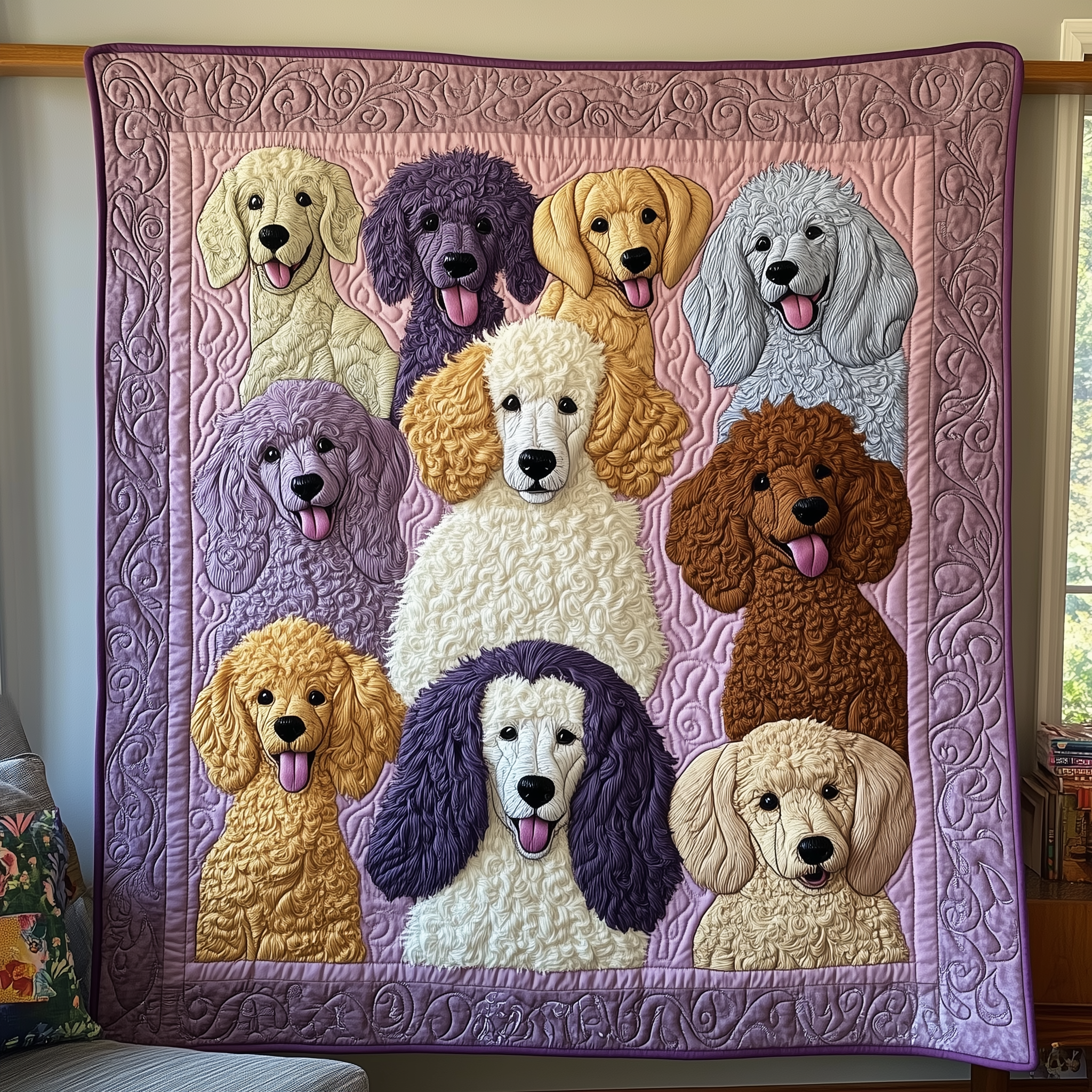 Purple Poodle Quilted Blanket Best Throw Blanket Present Ideas For Dog Lovers Purple Poodle Quilted Blanket Best Throw Blanket Present Ideas For Dog Lovers