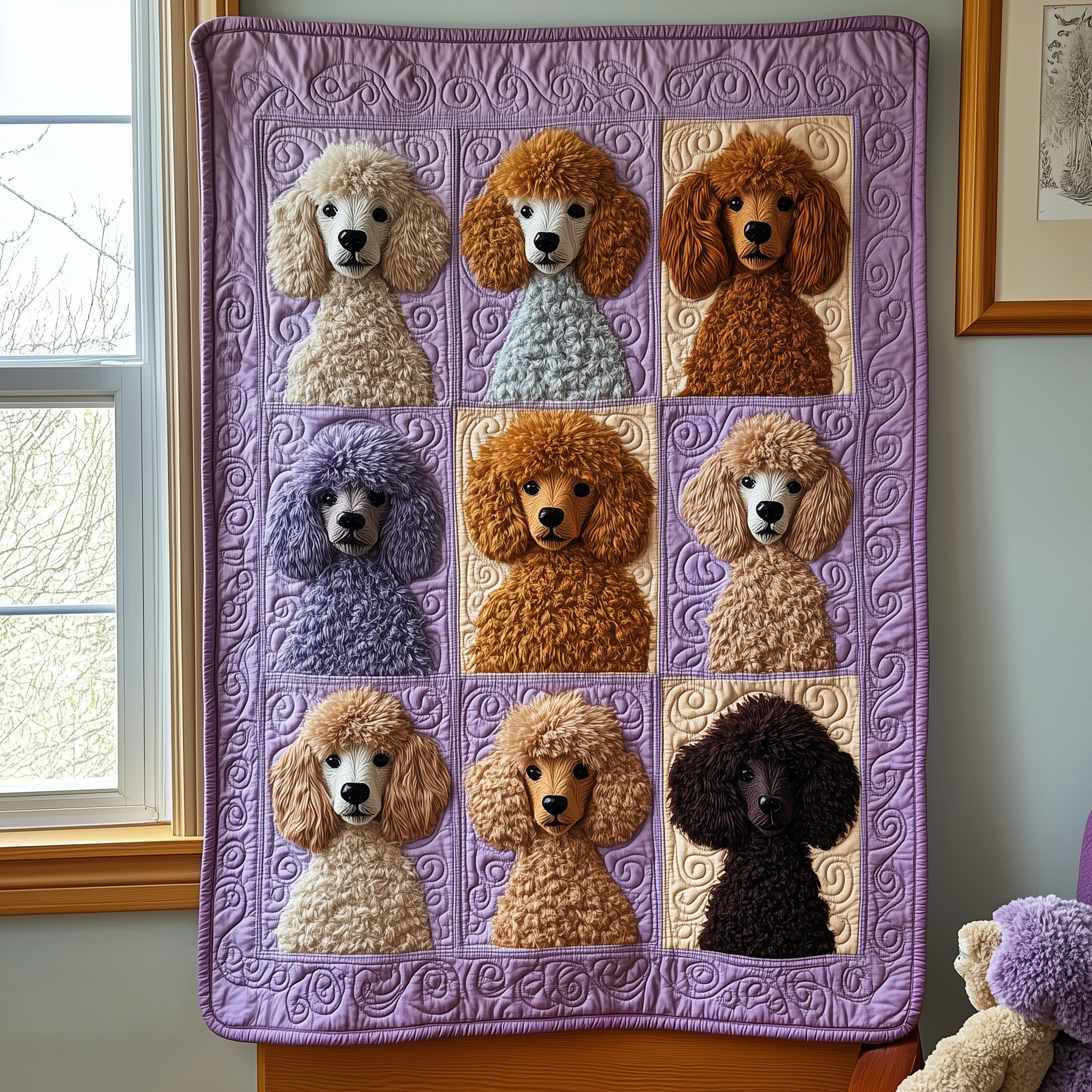 Purple Poodle Quilted Blanket Best Throw Blanket Unique Gifts For Dog Lovers Purple Poodle Quilted Blanket Best Throw Blanket Unique Gifts For Dog Lovers