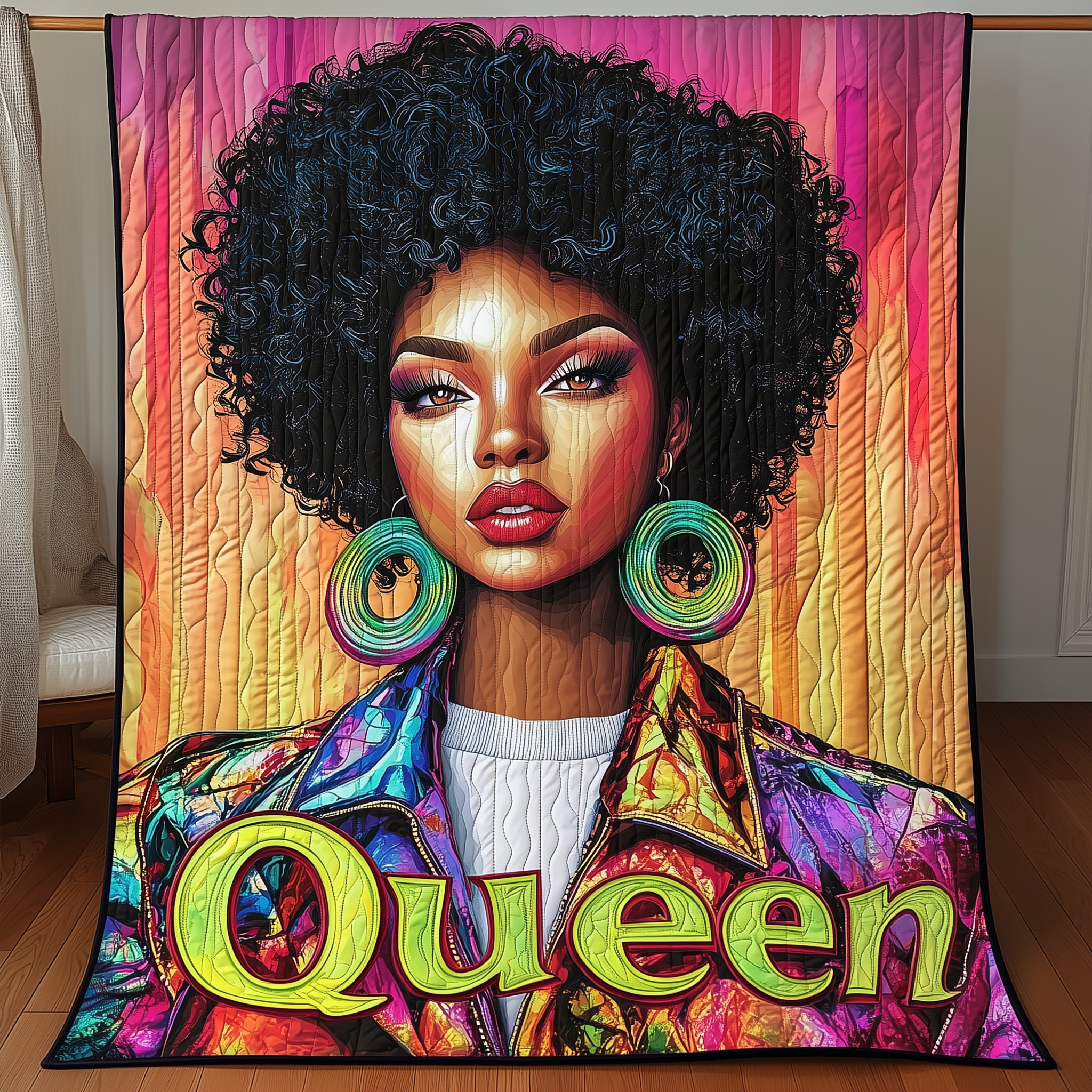 Queen of Colors Quilted Blanket Unique Throw Blanket Item Merch African American Black History Month Peresents Queen of Colors Quilted Blanket Unique Throw Blanket Item Merch African American Black History Month Peresents