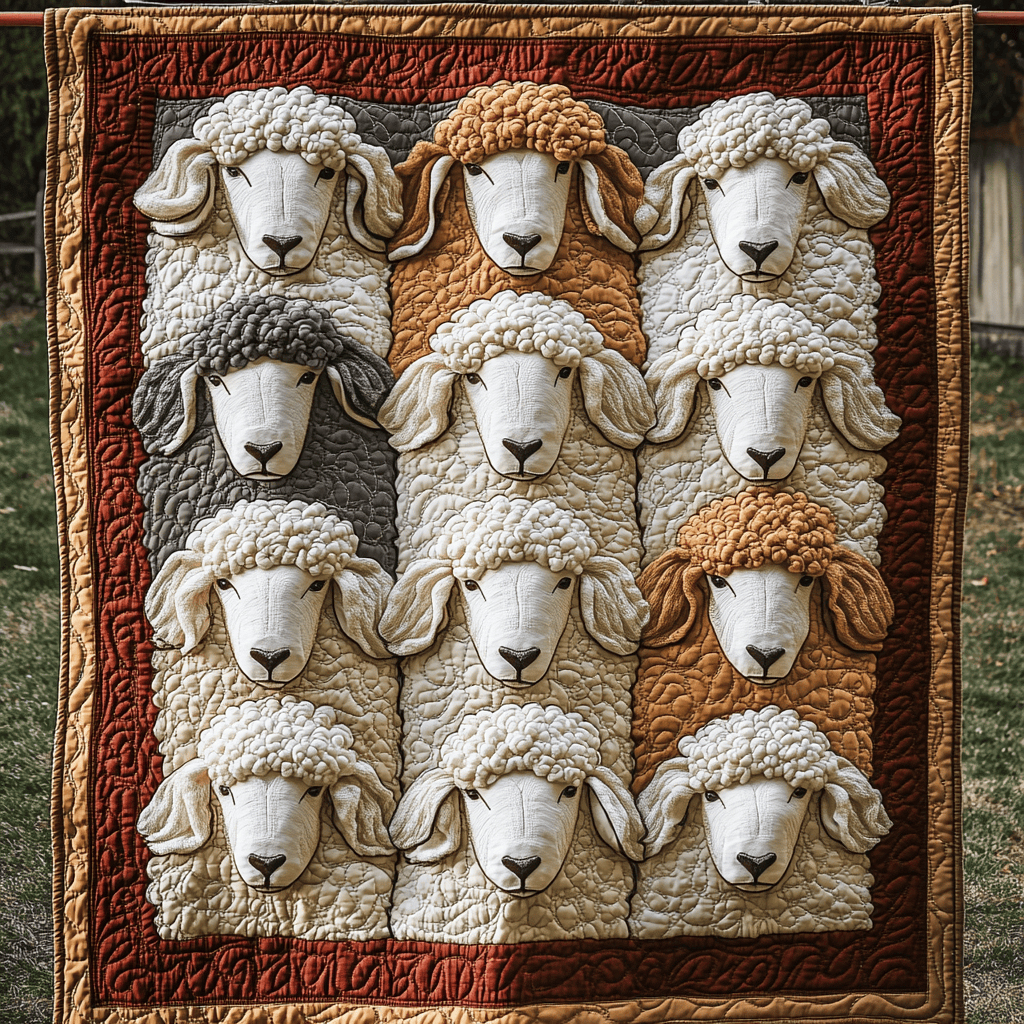 Quiet Grazing Quilted Blanket Sheep Related Presents Quiet Grazing Quilted Blanket Sheep Related Presents