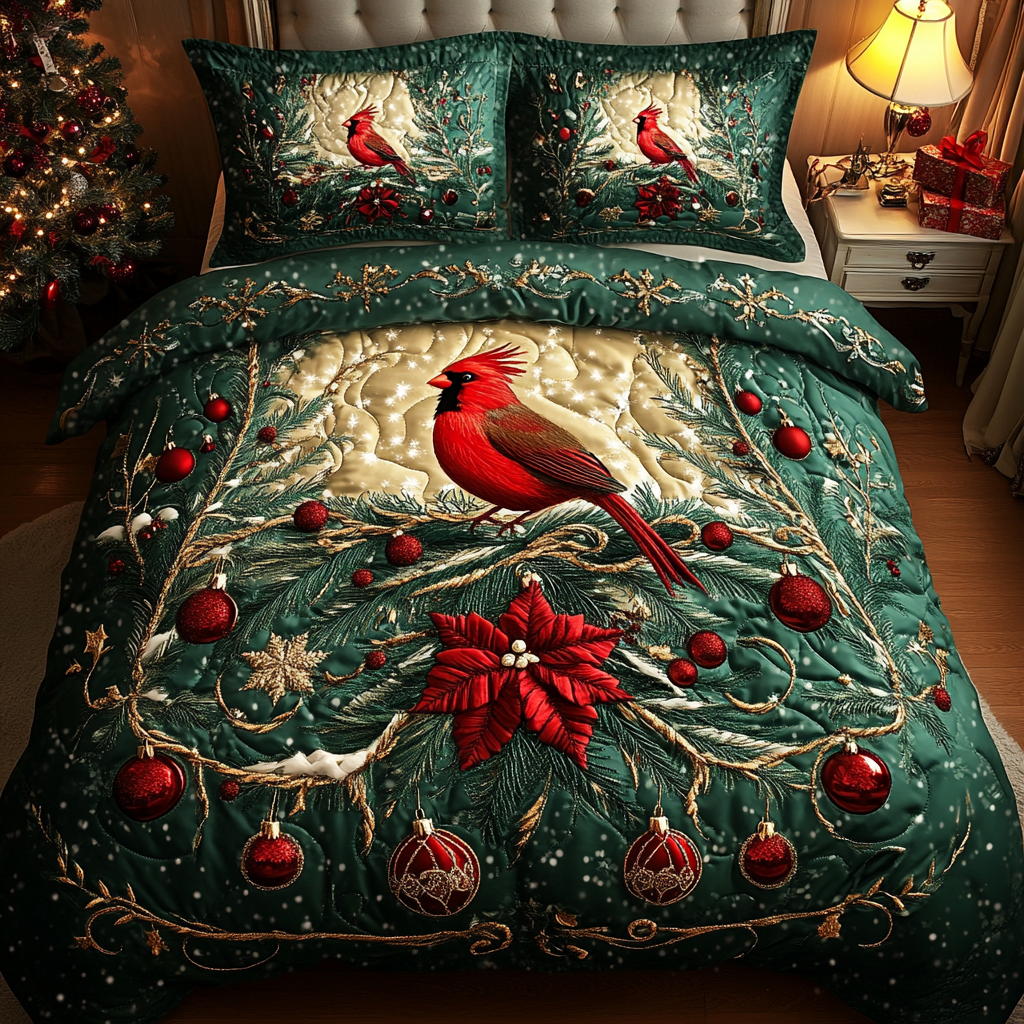 Radiant Cardinal Charm Quilted Bedding Set Unique Cardinal Gifts Radiant Cardinal Charm Quilted Bedding Set Unique Cardinal Gifts