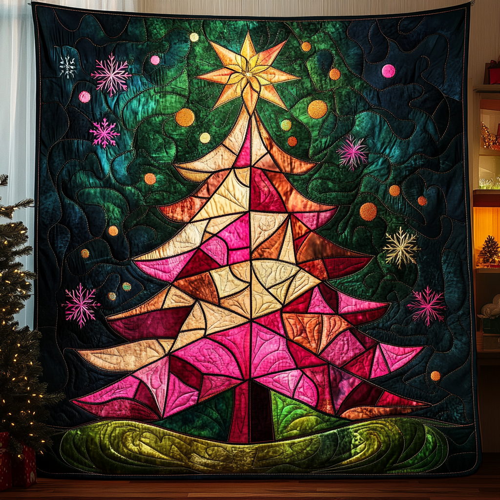 Radiant Christmas Tree Quilted Blanket Christian Wedding Gifts Radiant Christmas Tree Quilted Blanket Christian Wedding Gifts