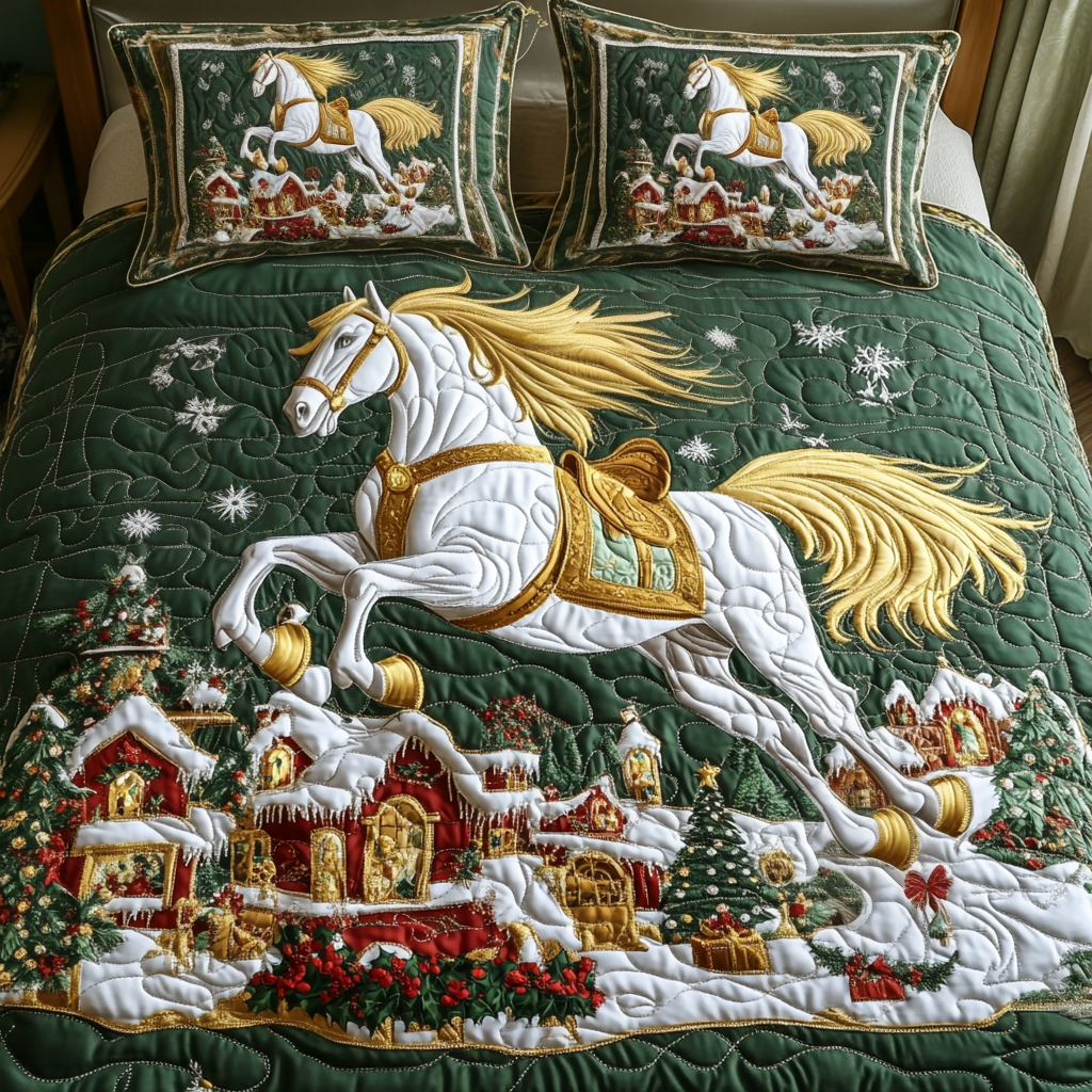 Radiant Hooves Quilted Bedding Set Horse Gifts For Women Radiant Hooves Quilted Bedding Set Horse Gifts For Women