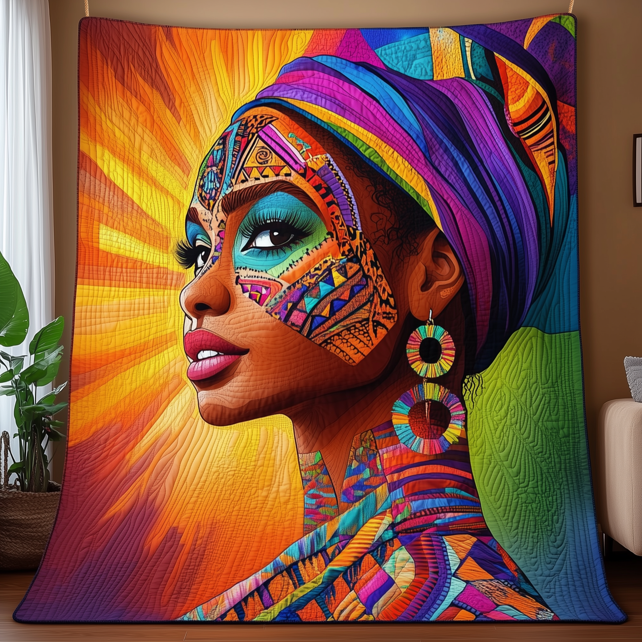 Radiant Melanin Queen Quilted Blanket Unique Throw Blanket Item Merch Birthday Presents For Mum Radiant Melanin Queen Quilted Blanket Unique Throw Blanket Item Merch Birthday Presents For Mum