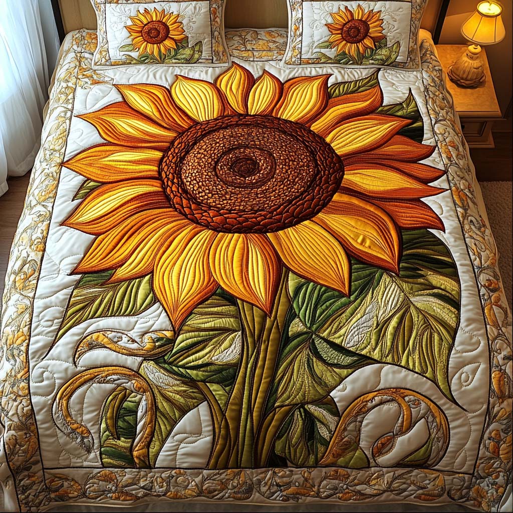 Radiant Sunlight Bliss Quilted Bedding Set Gifts For Flower Enthusiasts Radiant Sunlight Bliss Quilted Bedding Set Gifts For Flower Enthusiasts