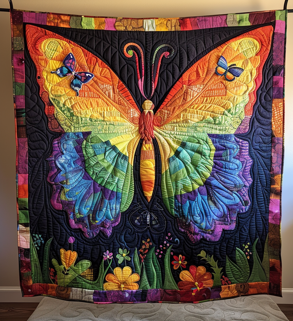 Radiant Transformation Quilted Blanket Gift For Butterfly Lover Radiant Transformation Quilted Blanket Gift For Butterfly Lover