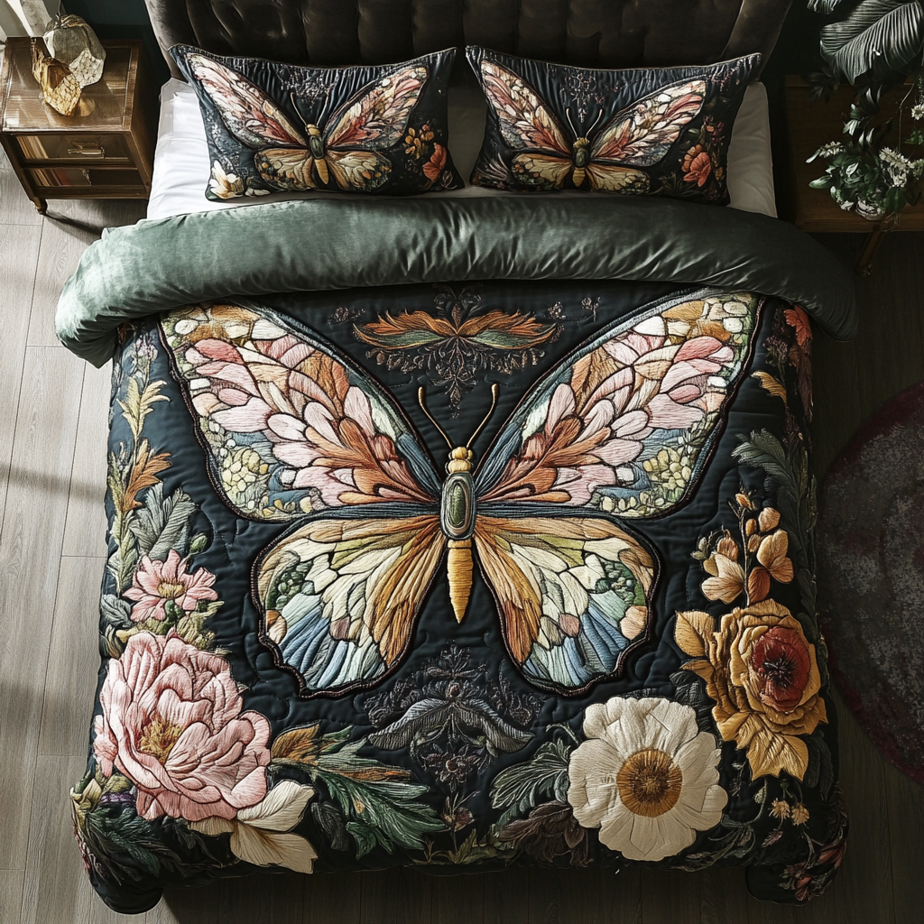 Rainbow Flight Quilted Bedding Set Butterfly Gifts For Mom Rainbow Flight Quilted Bedding Set Butterfly Gifts For Mom