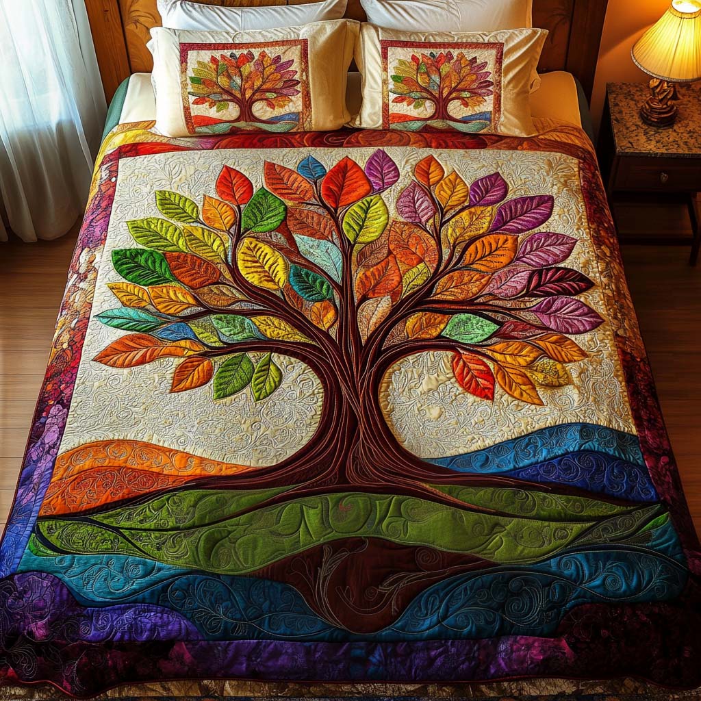 Rainbow Grove Quilted Bedding Set Tree Of Life Memorial Gift Rainbow Grove Quilted Bedding Set Tree Of Life Memorial Gift