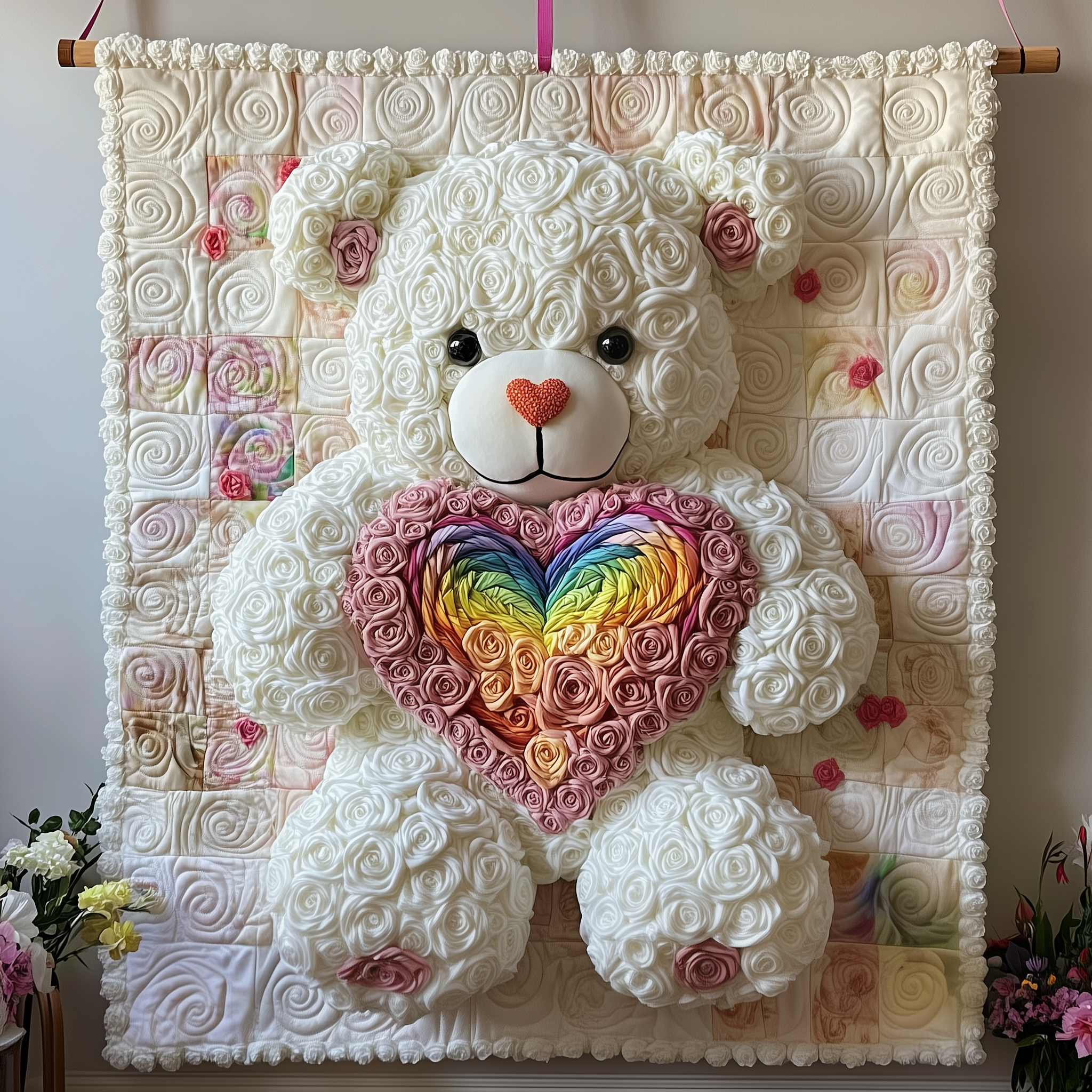 Rainbow Love Bear Quilted Blanket Unique Blankets And Throws Cute Valentine's Day Gifts For Girlfriend Rainbow Love Bear Quilted Blanket Unique Blankets And Throws Cute Valentine's Day Gifts For Girlfriend