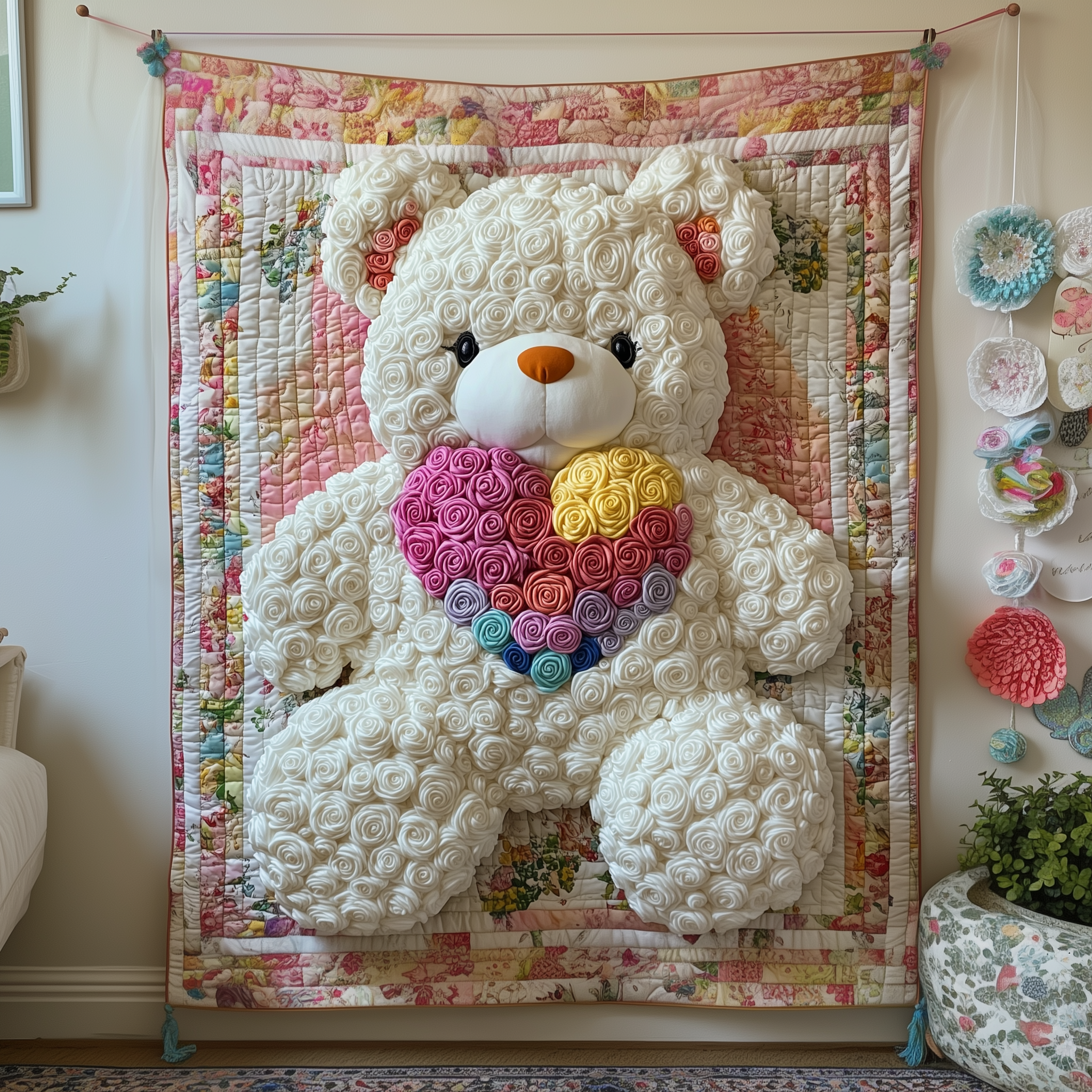 Rainbow Love Bear Quilted Blanket Unique Blankets And Throws Good Valentine'S Day Gifts Rainbow Love Bear Quilted Blanket Unique Blankets And Throws Good Valentine'S Day Gifts