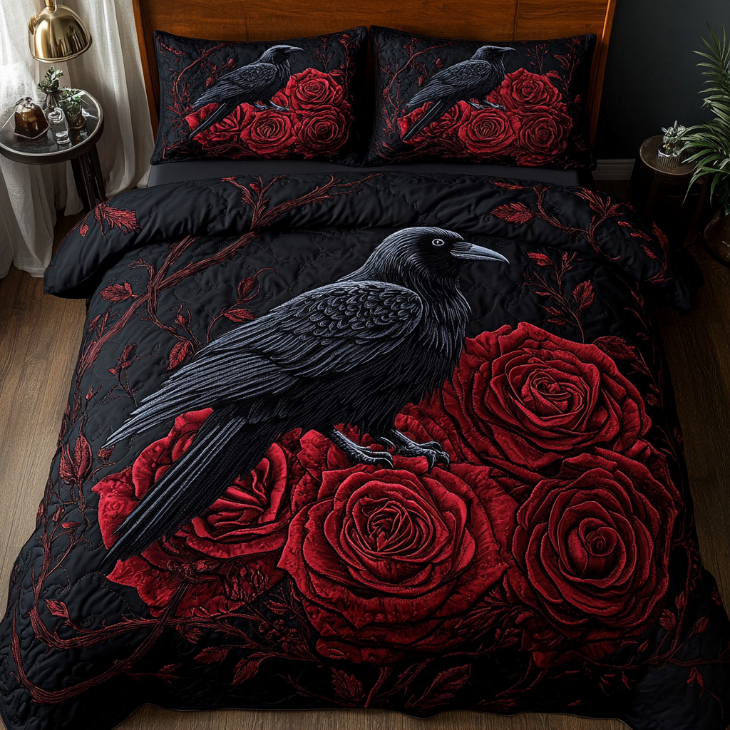 Raven Call Quilted Bedding Set Christmas Gift Sets Raven Call Quilted Bedding Set Christmas Gift Sets