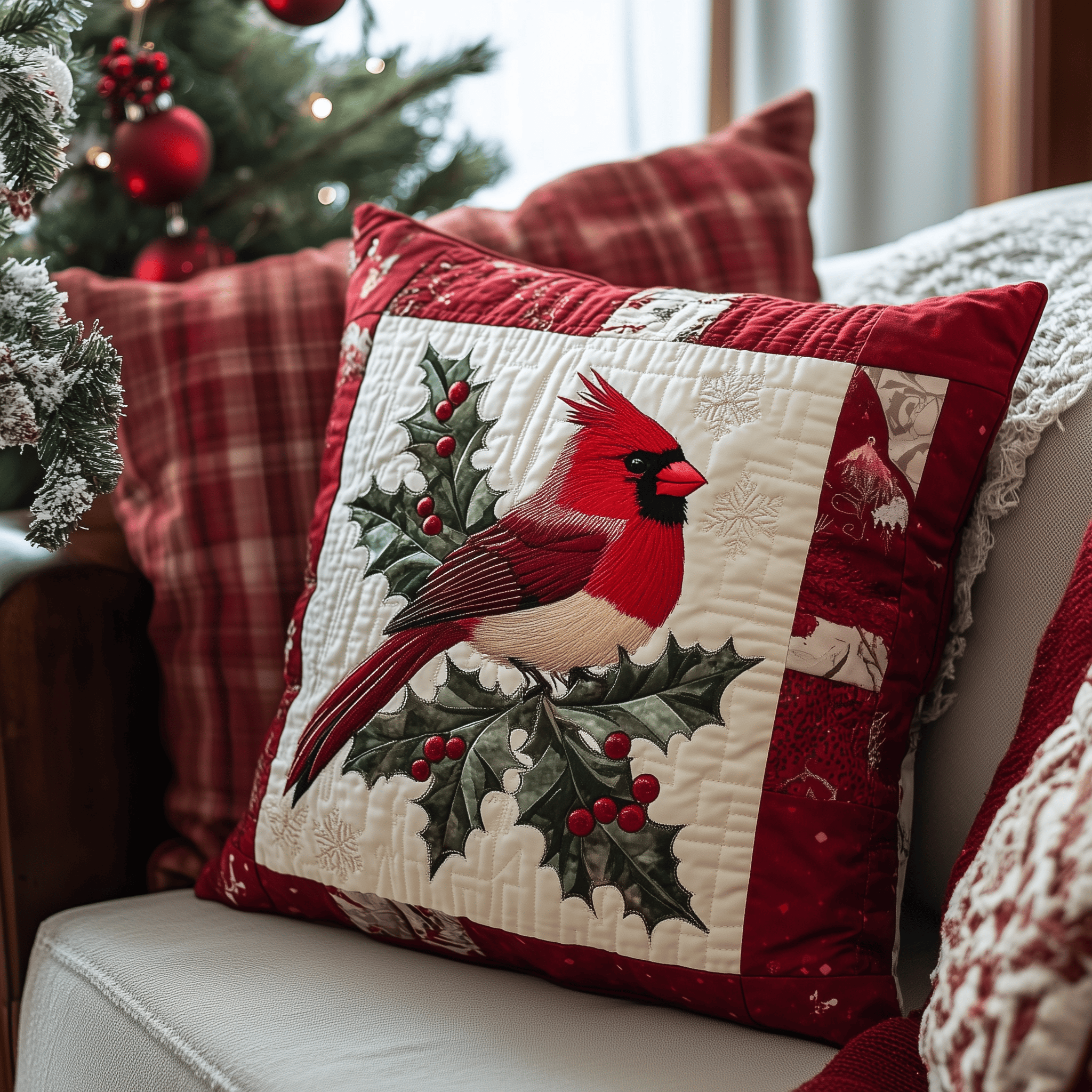 Red Cardinal Holiday Quilted Pillow Case Enjoy the Serenity of Sleep with Soft Pillow Cases Red Cardinal Holiday Quilted Pillow Case Enjoy the Serenity of Sleep with Soft Pillow Cases
