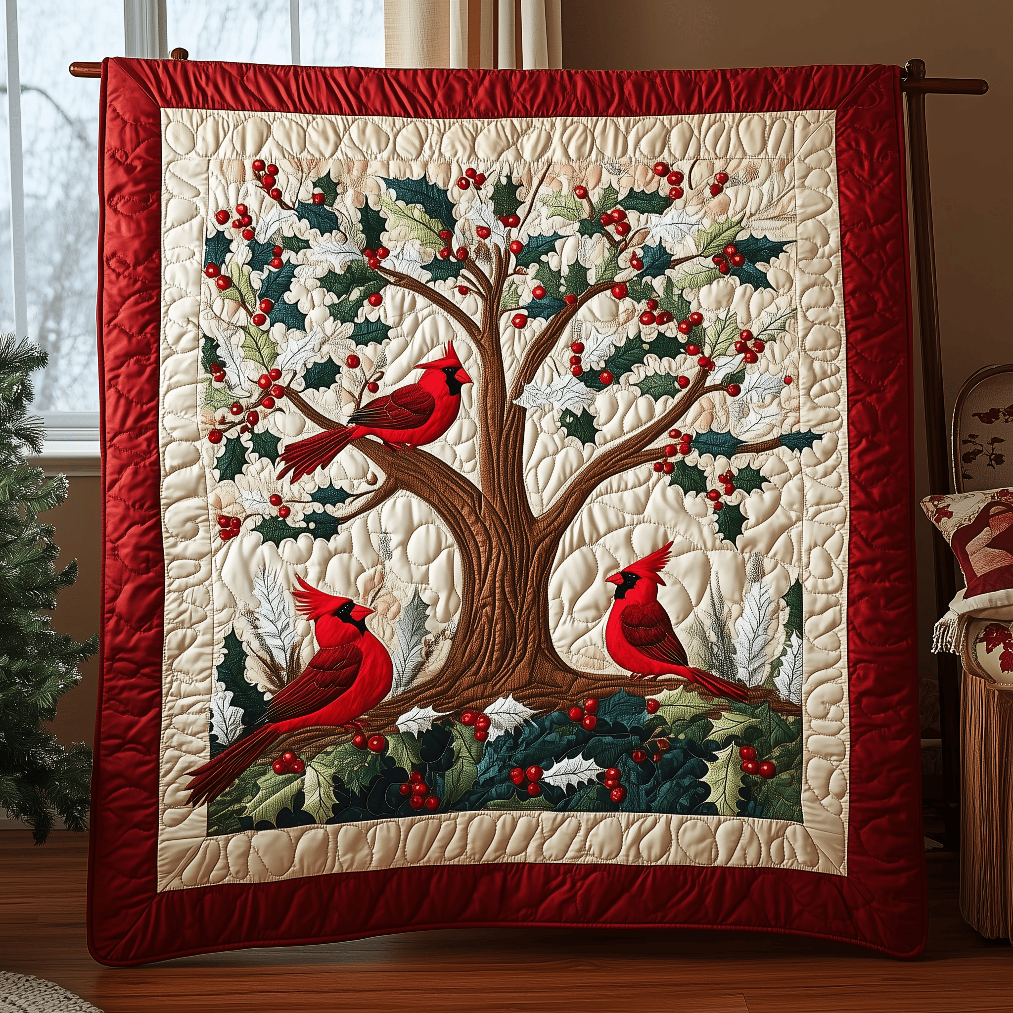 Red Cardinal Quilted Blanket Bring the Family Together with a Blanket Everyone Loves Red Cardinal Quilted Blanket Bring the Family Together with a Blanket Everyone Loves