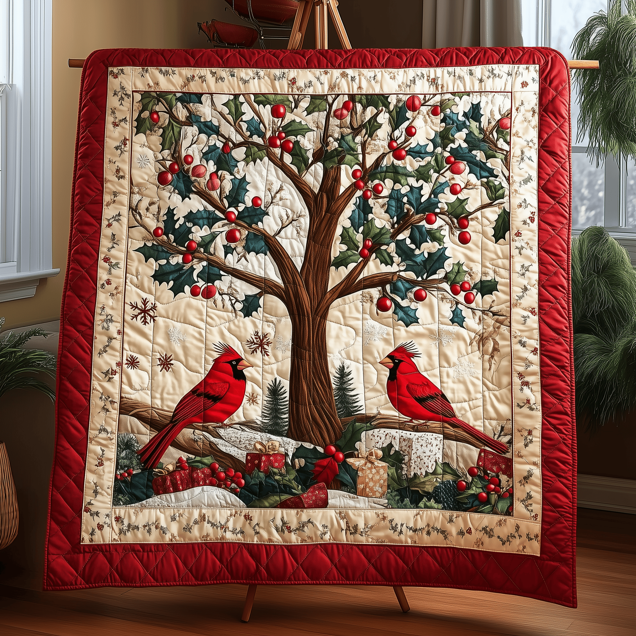 Red Cardinal Quilted Blanket Feel Inspired by a Blanket That's Anything But Ordinary Red Cardinal Quilted Blanket Feel Inspired by a Blanket That's Anything But Ordinary