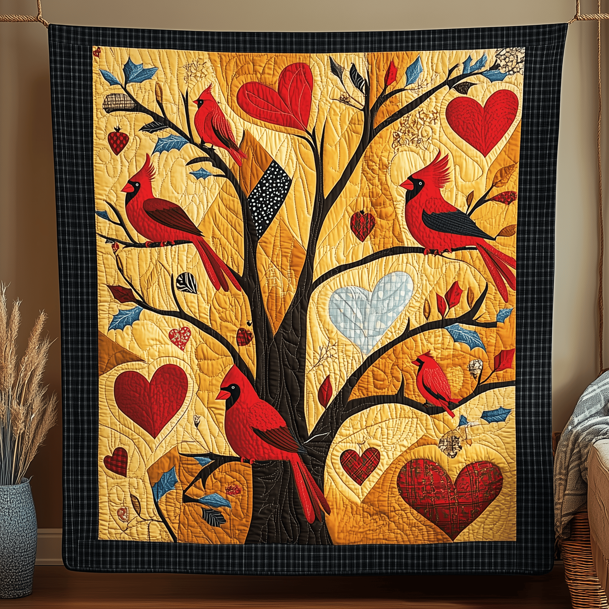 Red Cardinal Quilted Blanket Snuggle Up with a Blanket That Brings Everyone Closer Red Cardinal Quilted Blanket Snuggle Up with a Blanket That Brings Everyone Closer