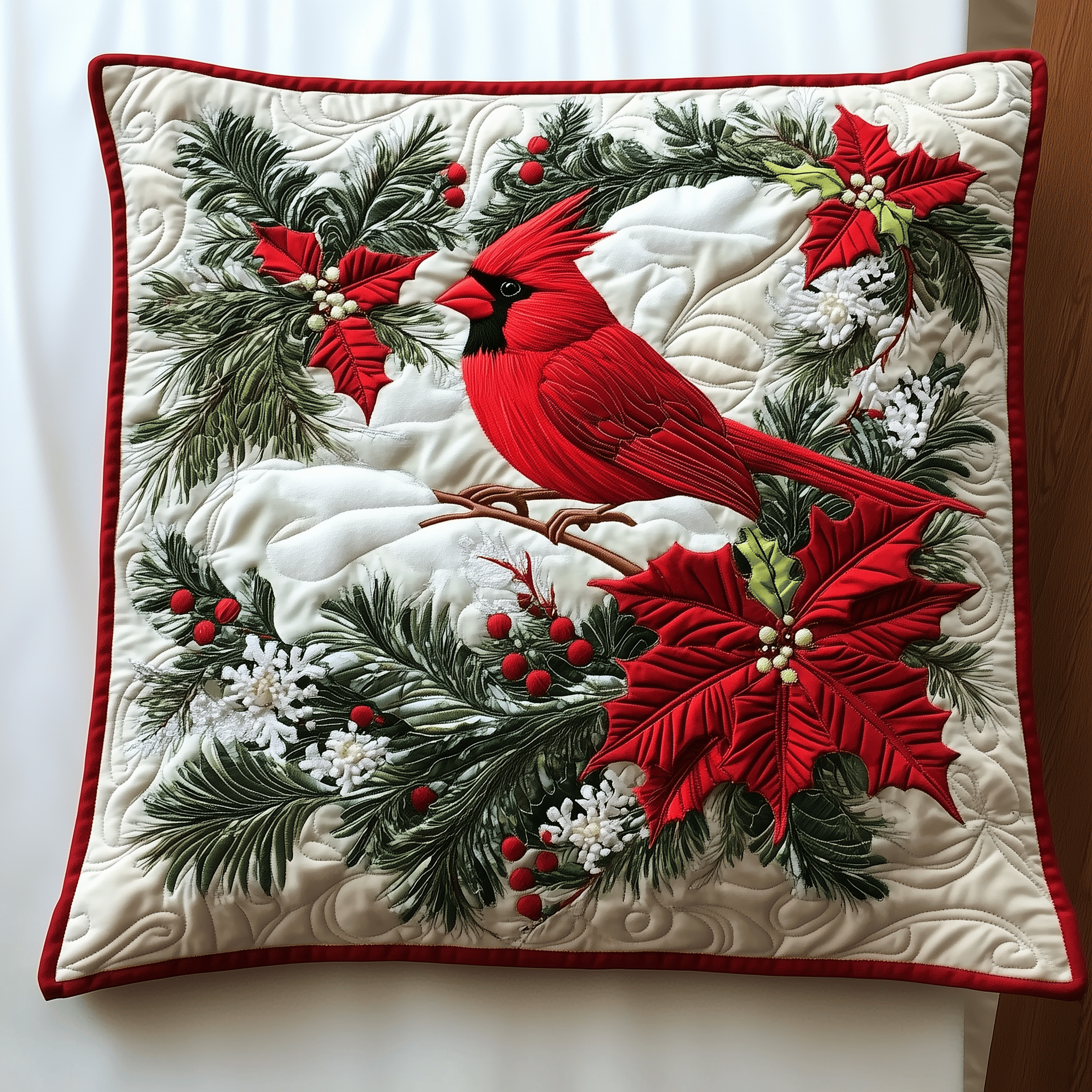 Red Cardinal Quilted Pillow Case Celebrate Relaxation with a Stylish Pillow Case Red Cardinal Quilted Pillow Case Celebrate Relaxation with a Stylish Pillow Case