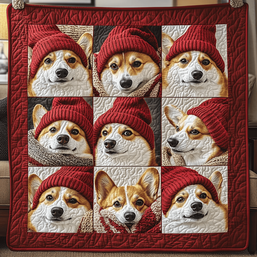 Red Hat Baby Corgi Quilted Blanket Feel Inspired by a Blanket That's Anything But Ordinary Red Hat Baby Corgi Quilted Blanket Feel Inspired by a Blanket That's Anything But Ordinary