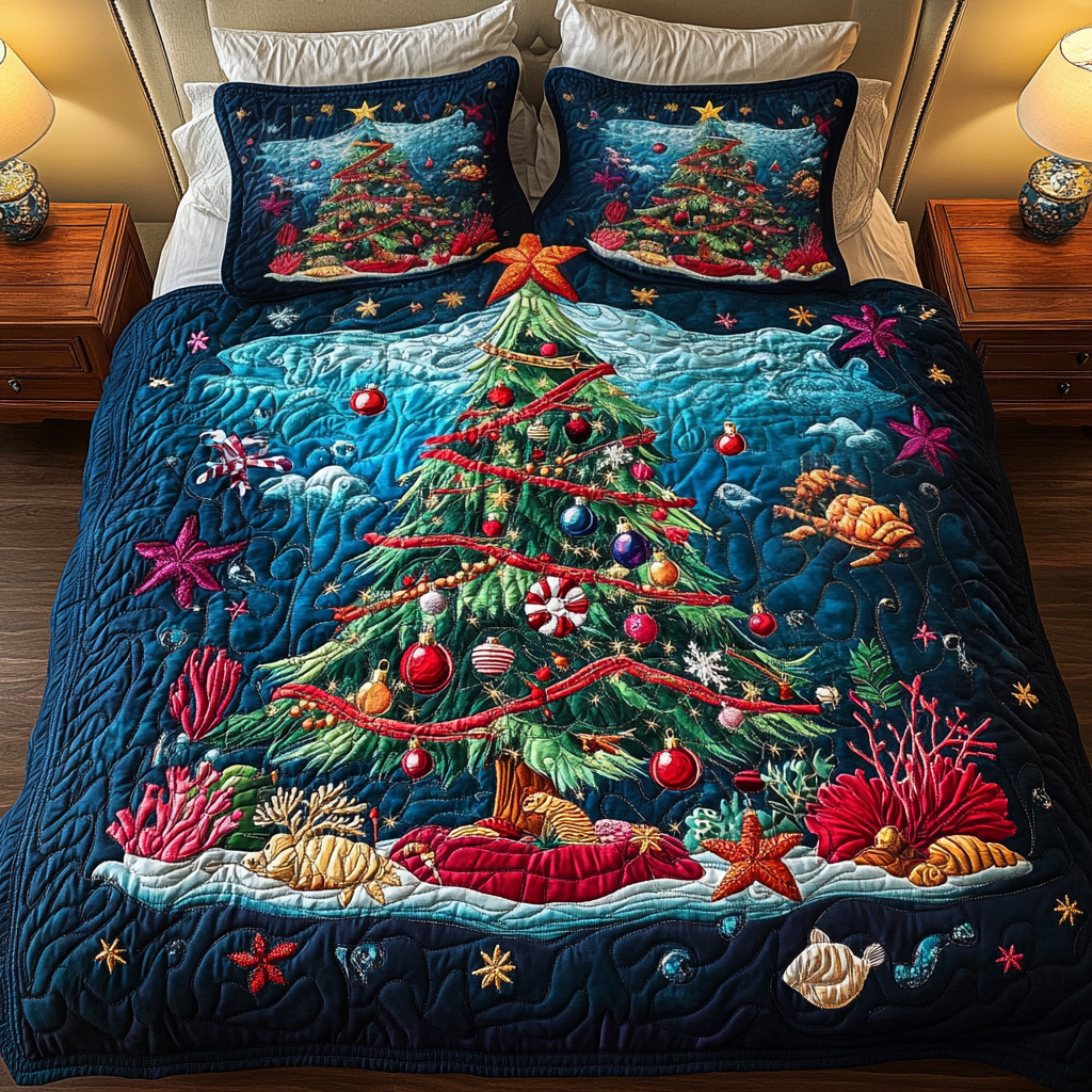 Reef Festive Quilted Bedding Set Gifts For An Ocean Lover Reef Festive Quilted Bedding Set Gifts For An Ocean Lover