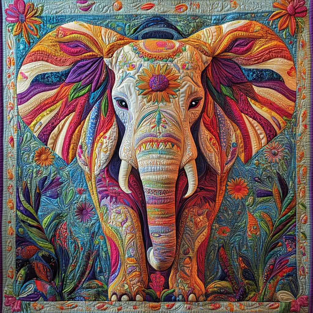 Regal Elephant Quilted Blanket Presents For Elephant Lovers Regal Elephant Quilted Blanket Presents For Elephant Lovers