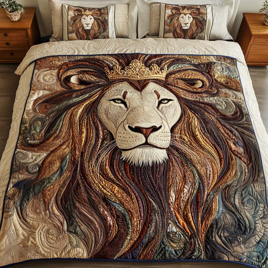 Regal Flame Quilted Bedding Set Lion Gifts For Men Regal Flame Quilted Bedding Set Lion Gifts For Men