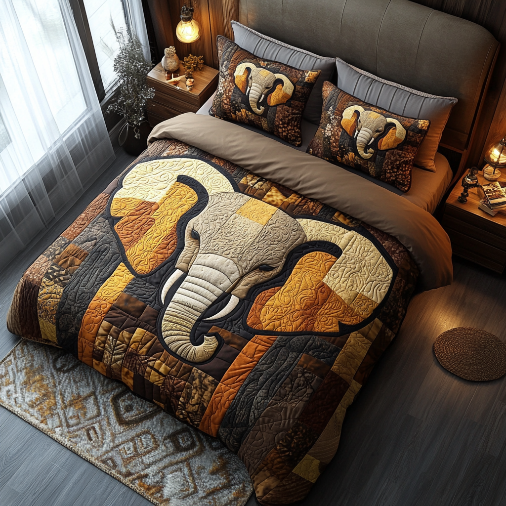 Regal Guardian Quilted Bedding Set Elephant Gifts For Him Her Regal Guardian Quilted Bedding Set Elephant Gifts For Him Her