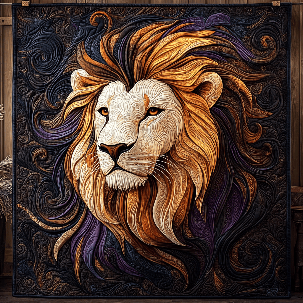 Regal Guardian Quilted Blanket Lion Gifts For Him Her Regal Guardian Quilted Blanket Lion Gifts For Him Her