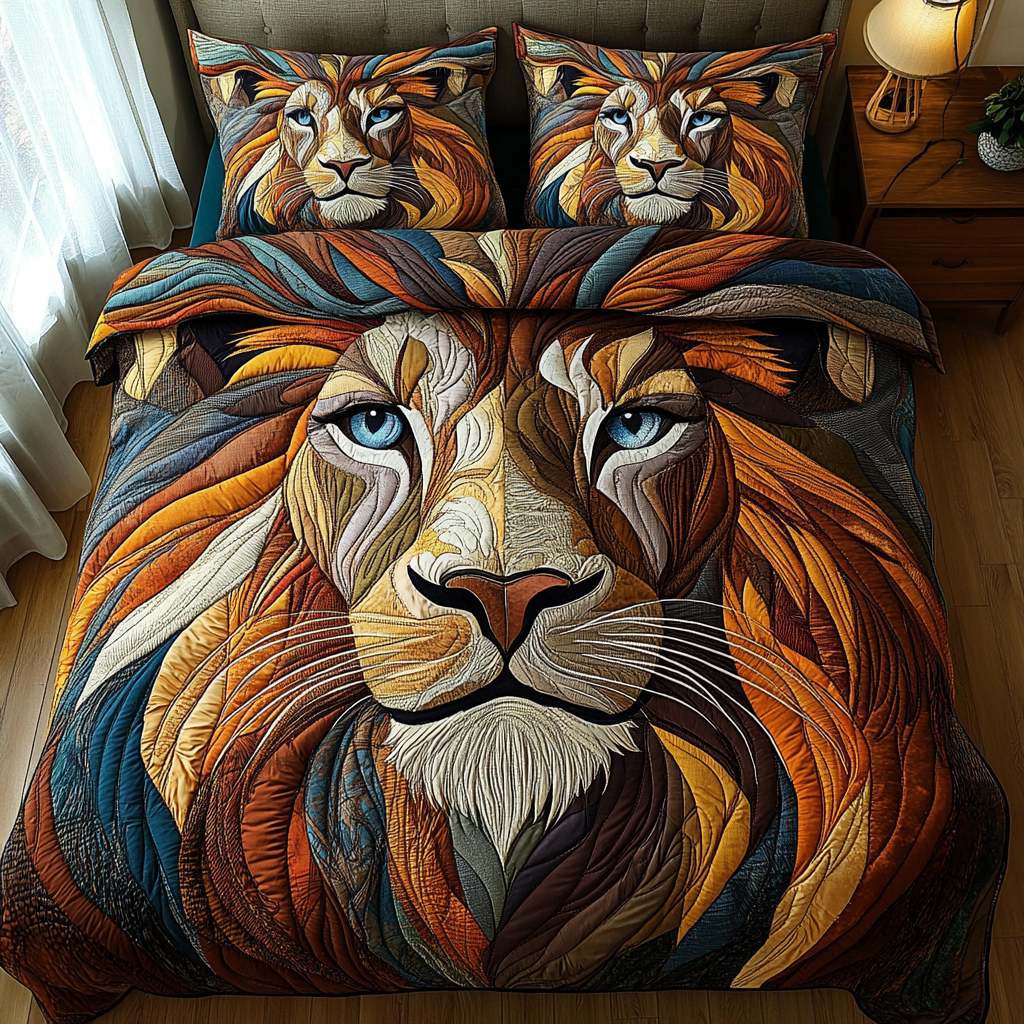 Regal Horizon Quilted Bedding Set Lion Themed Gifts Regal Horizon Quilted Bedding Set Lion Themed Gifts