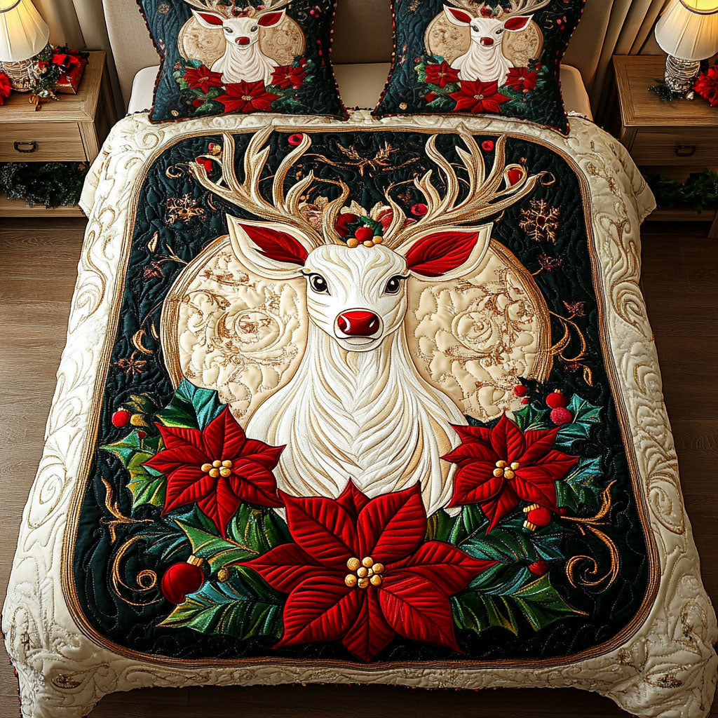 Reindeer Joy Quilted Bedding Set Tree Of Life Gifts For Her Reindeer Joy Quilted Bedding Set Tree Of Life Gifts For Her