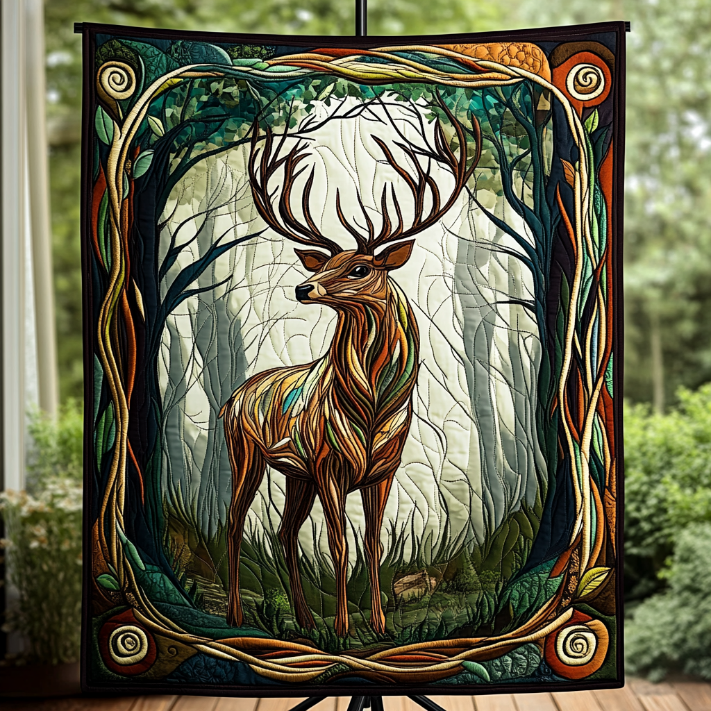 Reindeer Whisper Quilted Blanket Deer Gifts For Him Reindeer Whisper Quilted Blanket Deer Gifts For Him